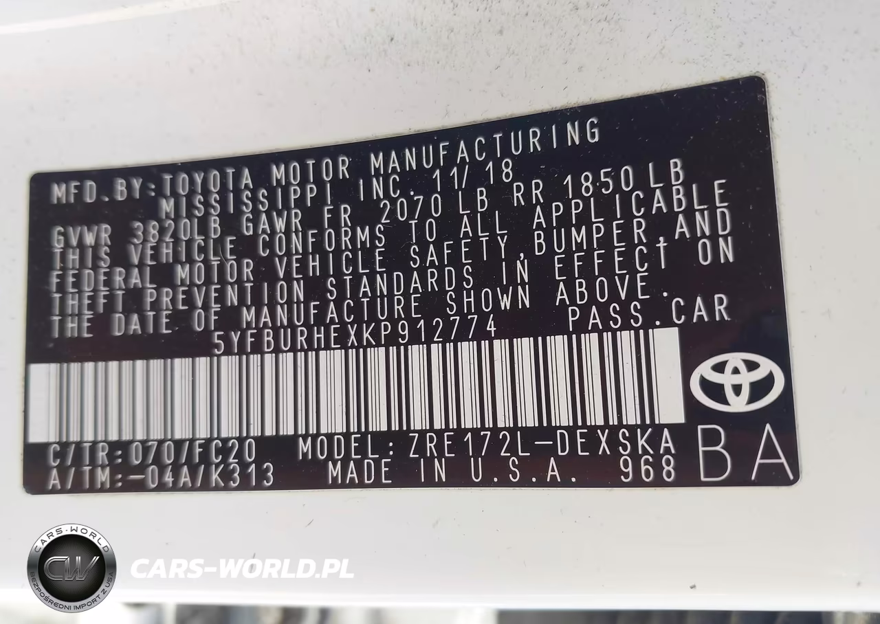 2019 Toyota Corolla Se VIN:5YFBURHEXKP912774 - 9