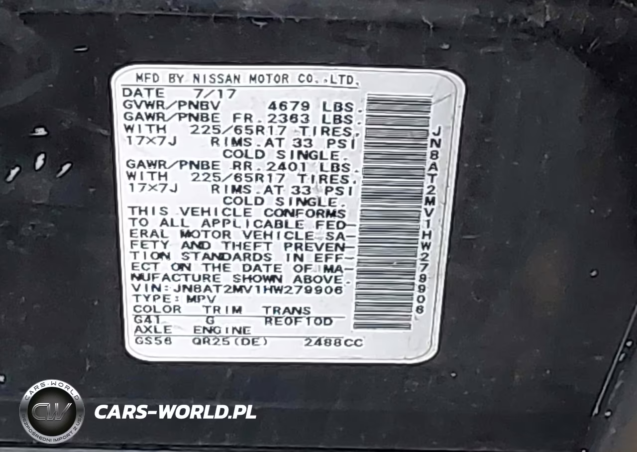 2017 Nissan Rogue Sv VIN:JN8AT2MV1HW279906 - 9