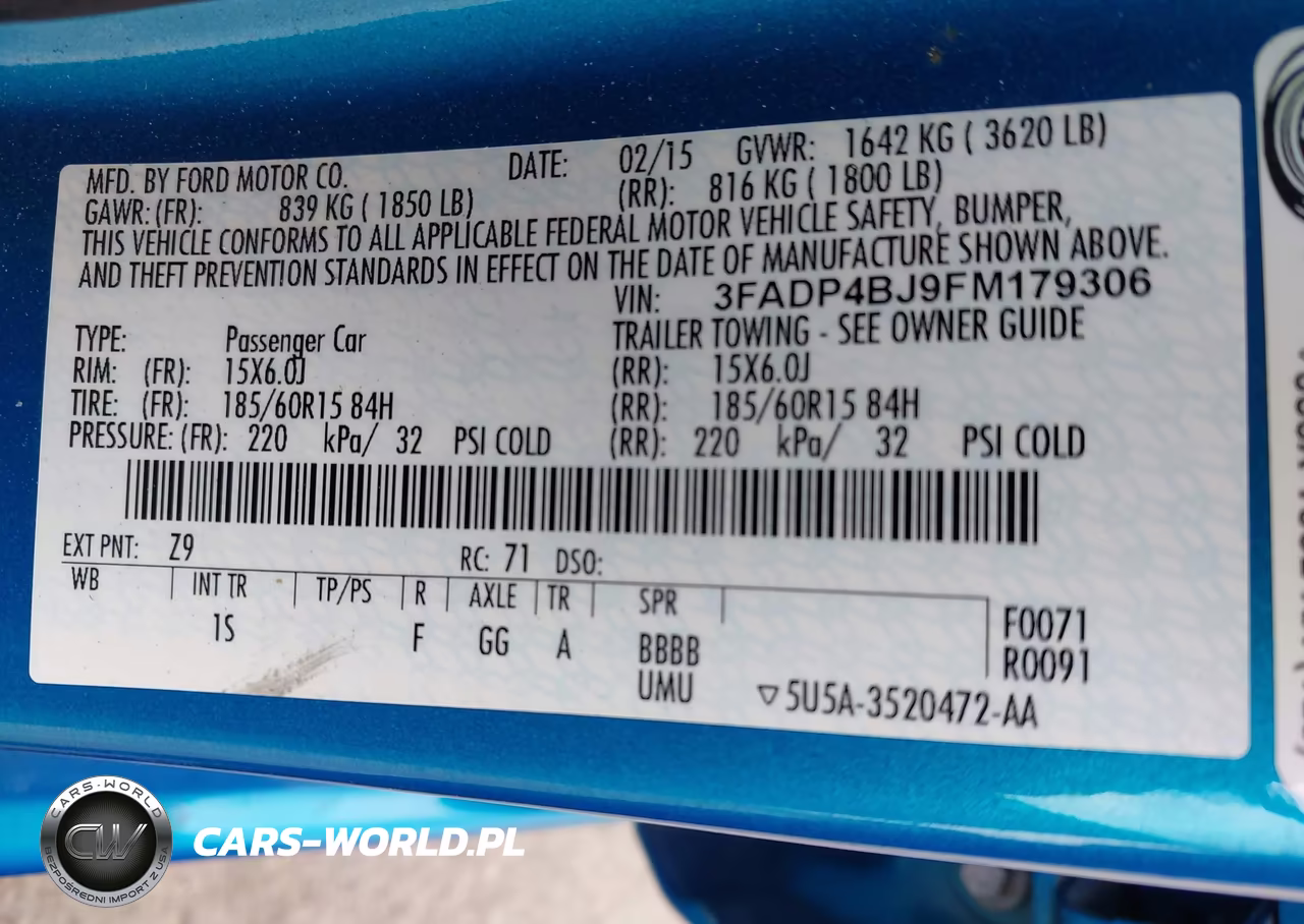 2015 Ford Fiesta Se VIN:3FADP4BJ9FM179306 - 9
