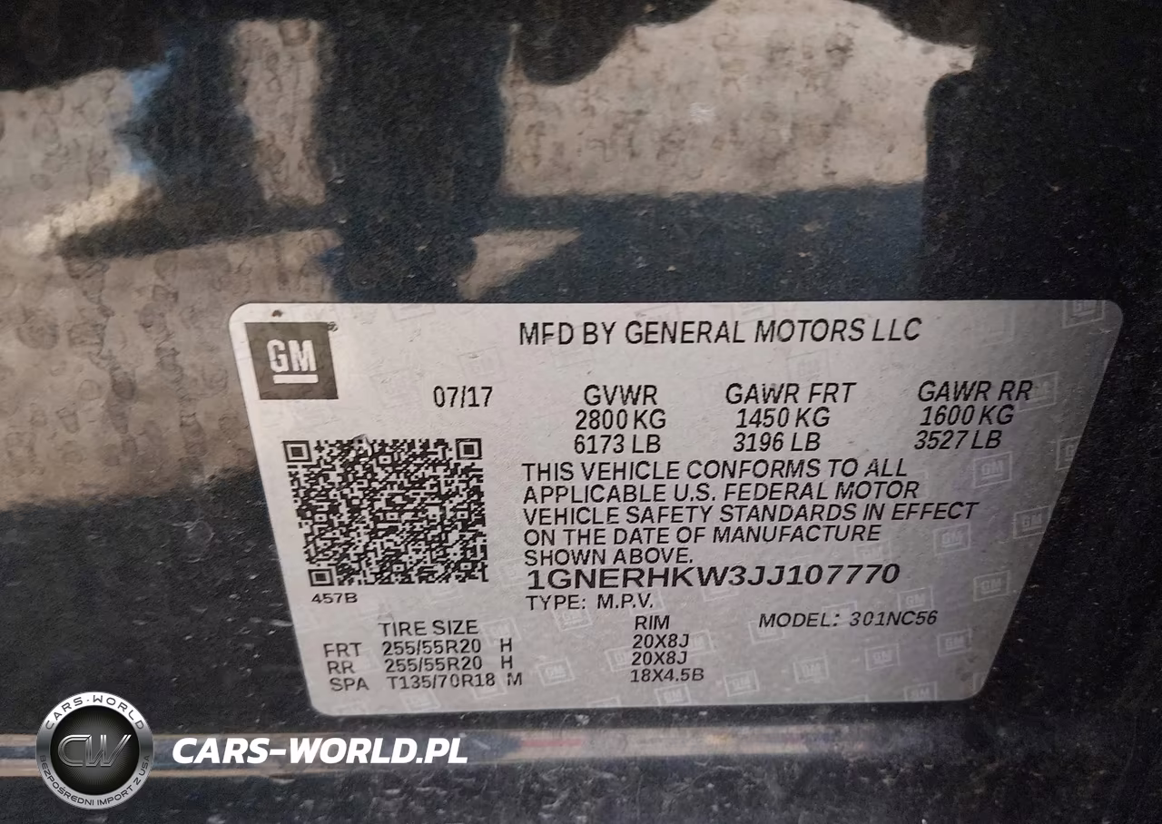 2018 Chevrolet Traverse 3Lt VIN:1GNERHKW3JJ107770 - 9