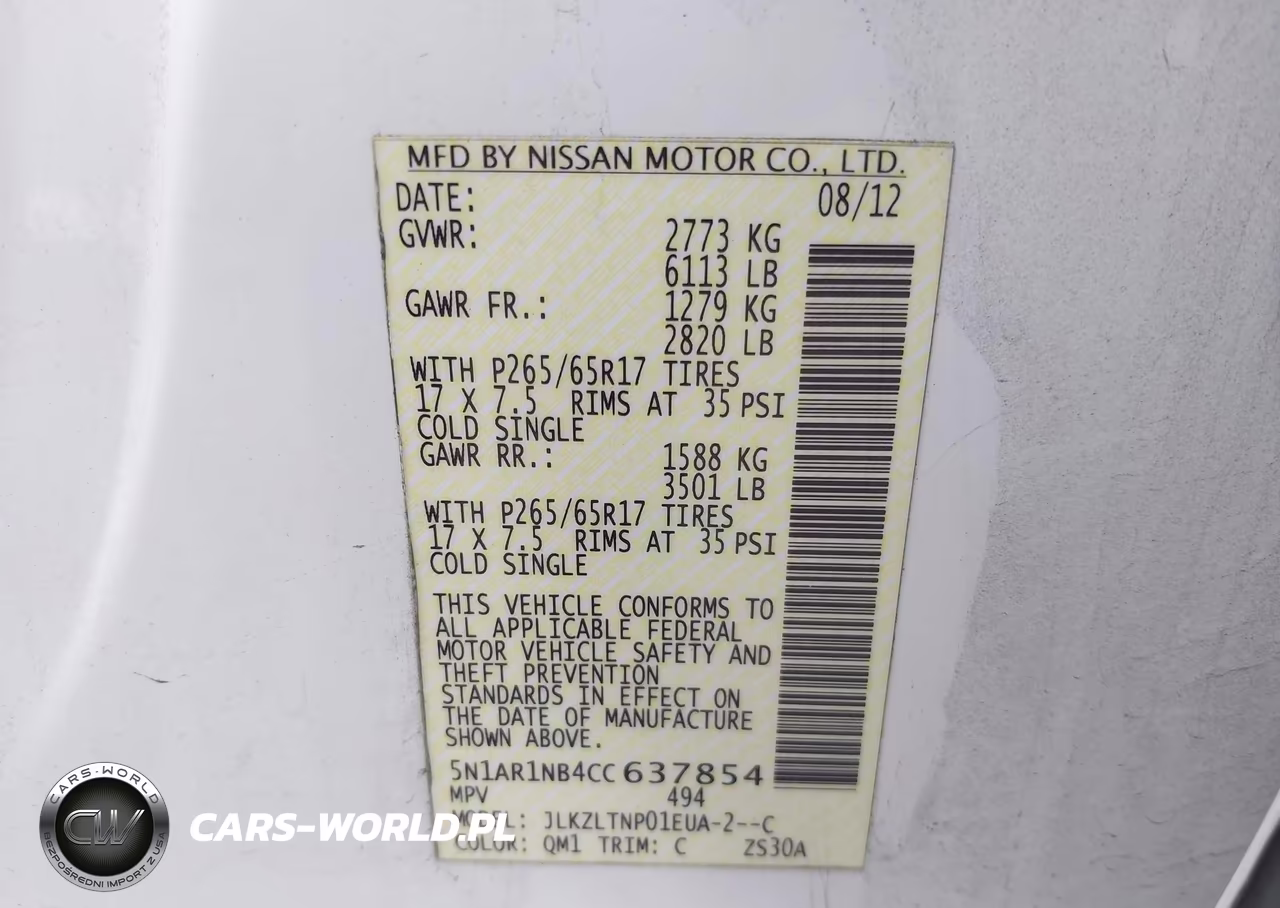 2012 Nissan Pathfinder Sv VIN:5N1AR1NB4CC637854 - 9