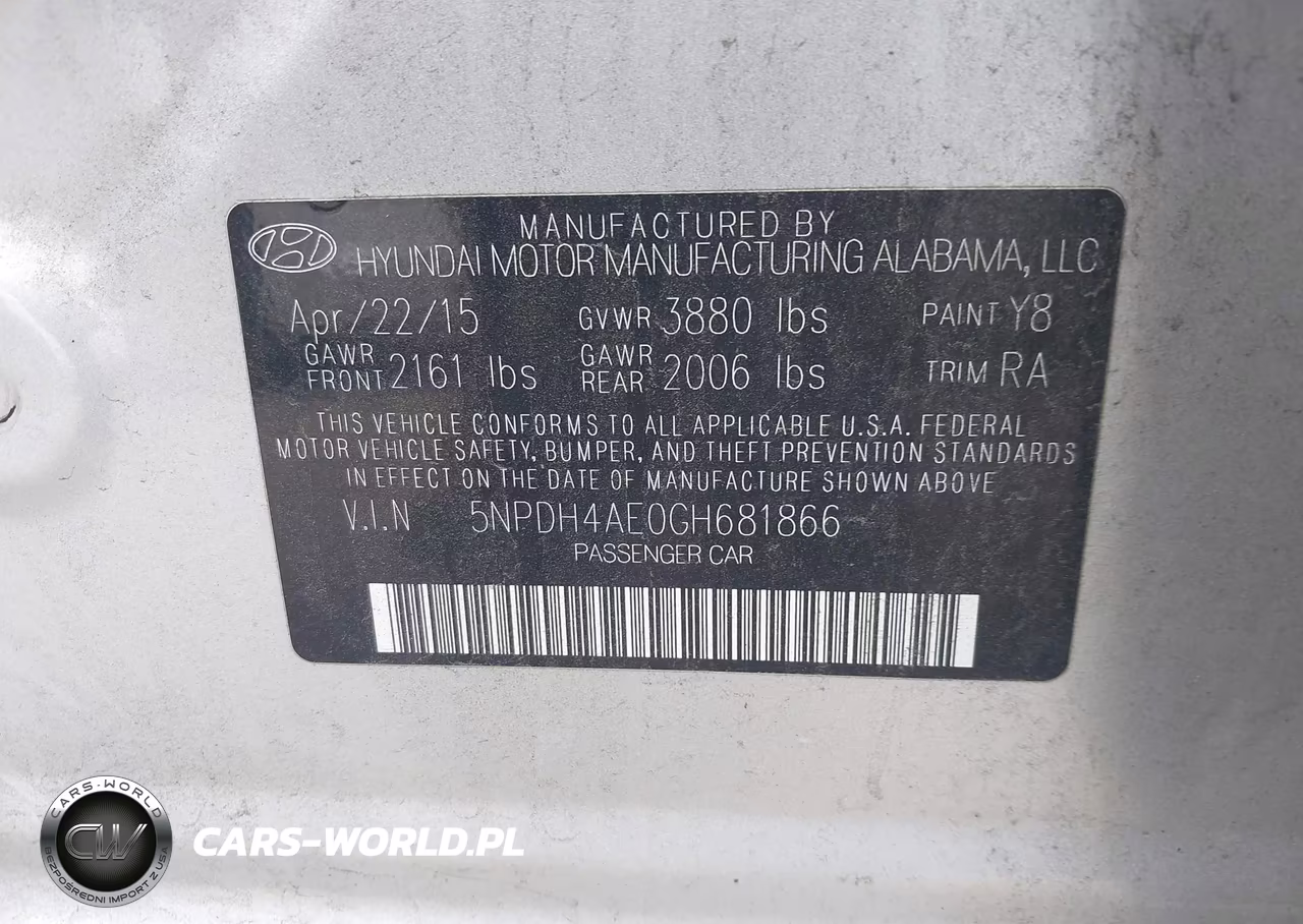 2016 Hyundai Elantra Se VIN:5NPDH4AE0GH681866 - 9