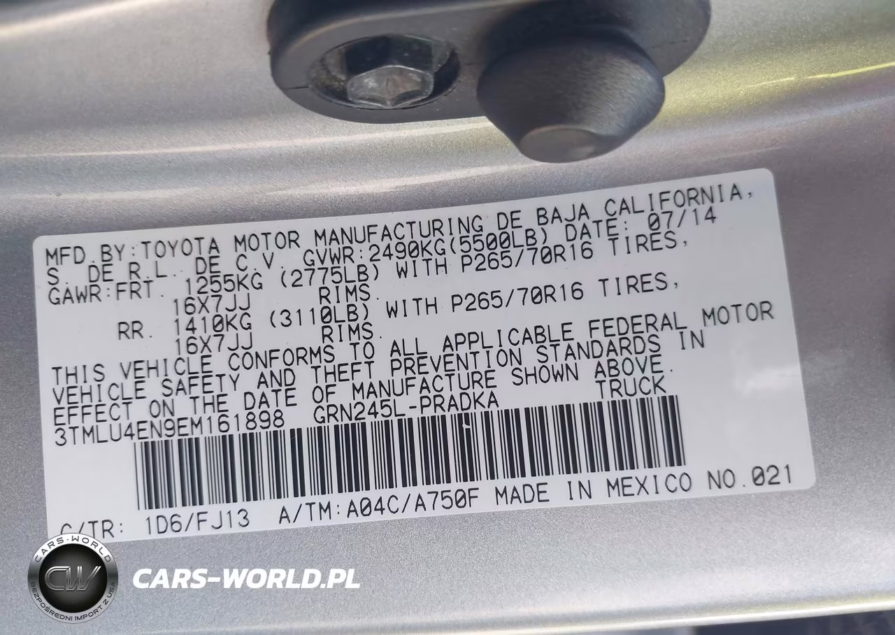 2014 Toyota Tacoma Base V6 VIN:3TMLU4EN9EM161898 - 9