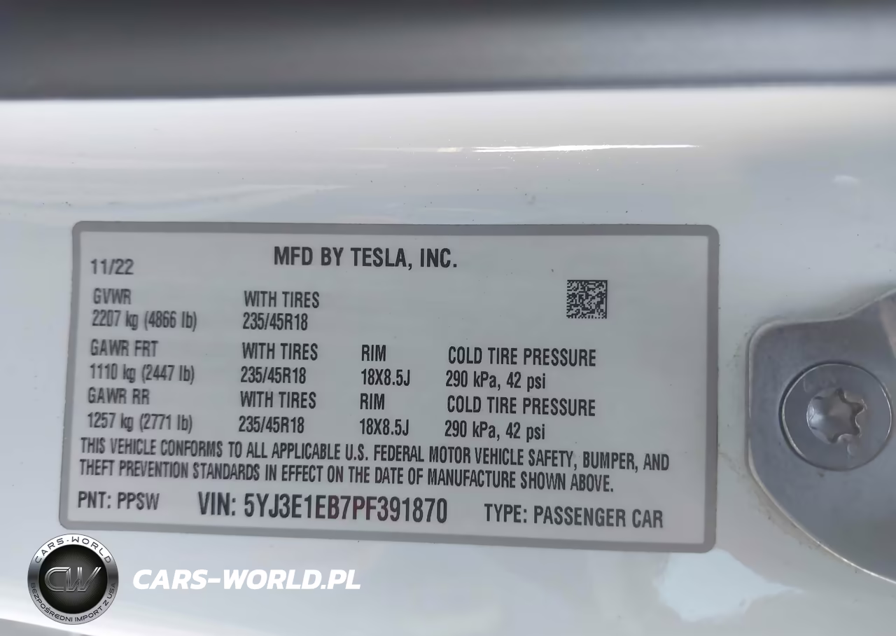 2023 Tesla Model 3 Long Range Dual Motor All-Wheel Drive VIN:5YJ3E1EB7PF391870 - 9