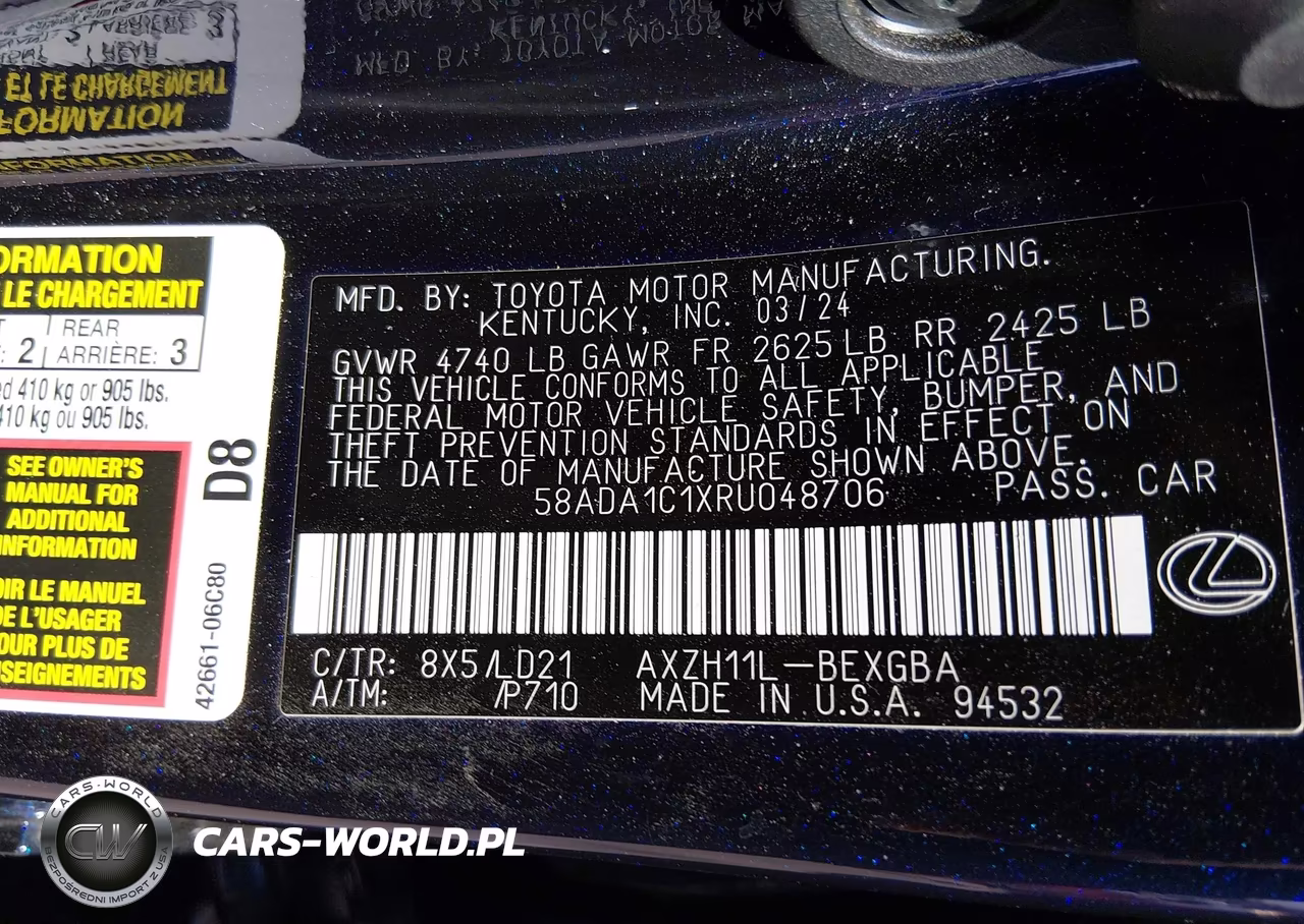 2024 Lexus Es 300H VIN:58ADA1C1XRU048706 - 9