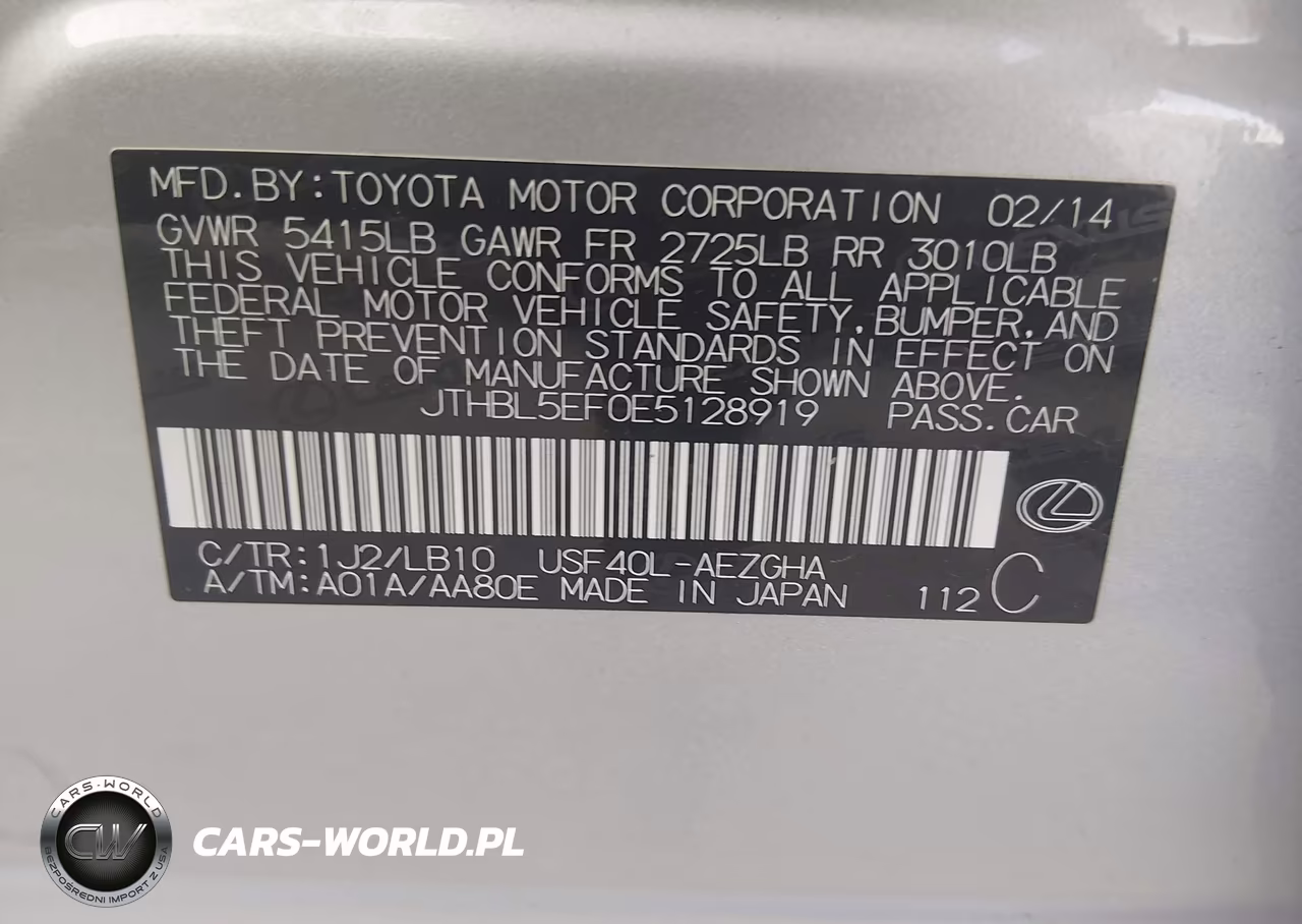2014 Lexus Ls 460 VIN:JTHBL5EF0E5128919 - 9