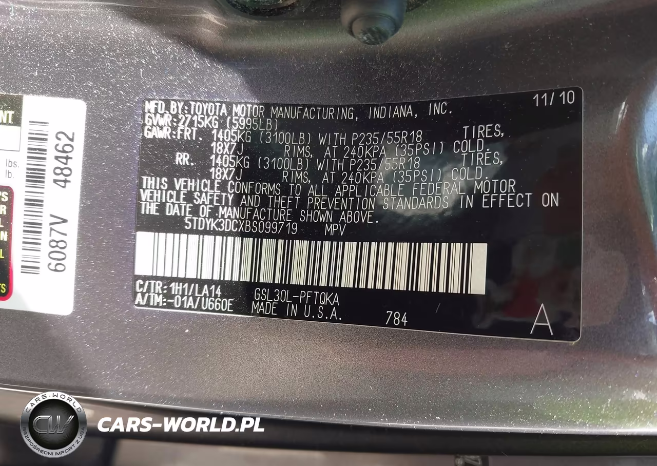 2011 Toyota Sienna Ltd VIN:5TDYK3DCXBS099719 - 9