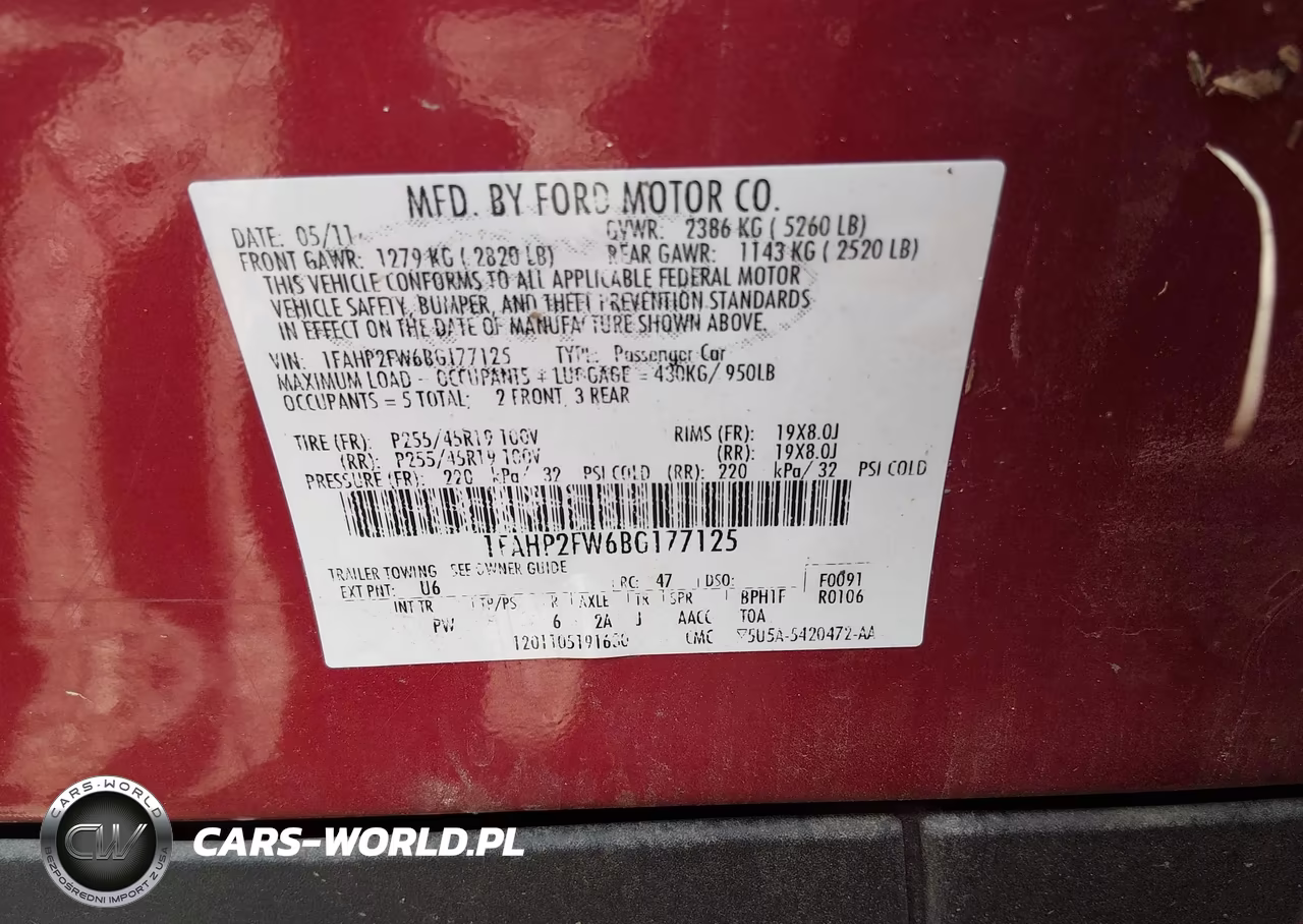 2011 Ford Taurus Limited VIN:1FAHP2FW6BG177125 - 9