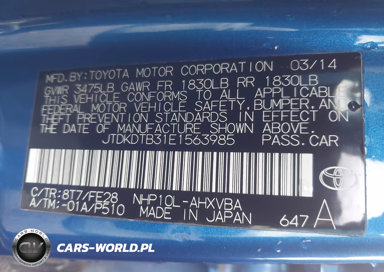 2014 Toyota Prius C One VIN:JTDKDTB31E1563985 - 9