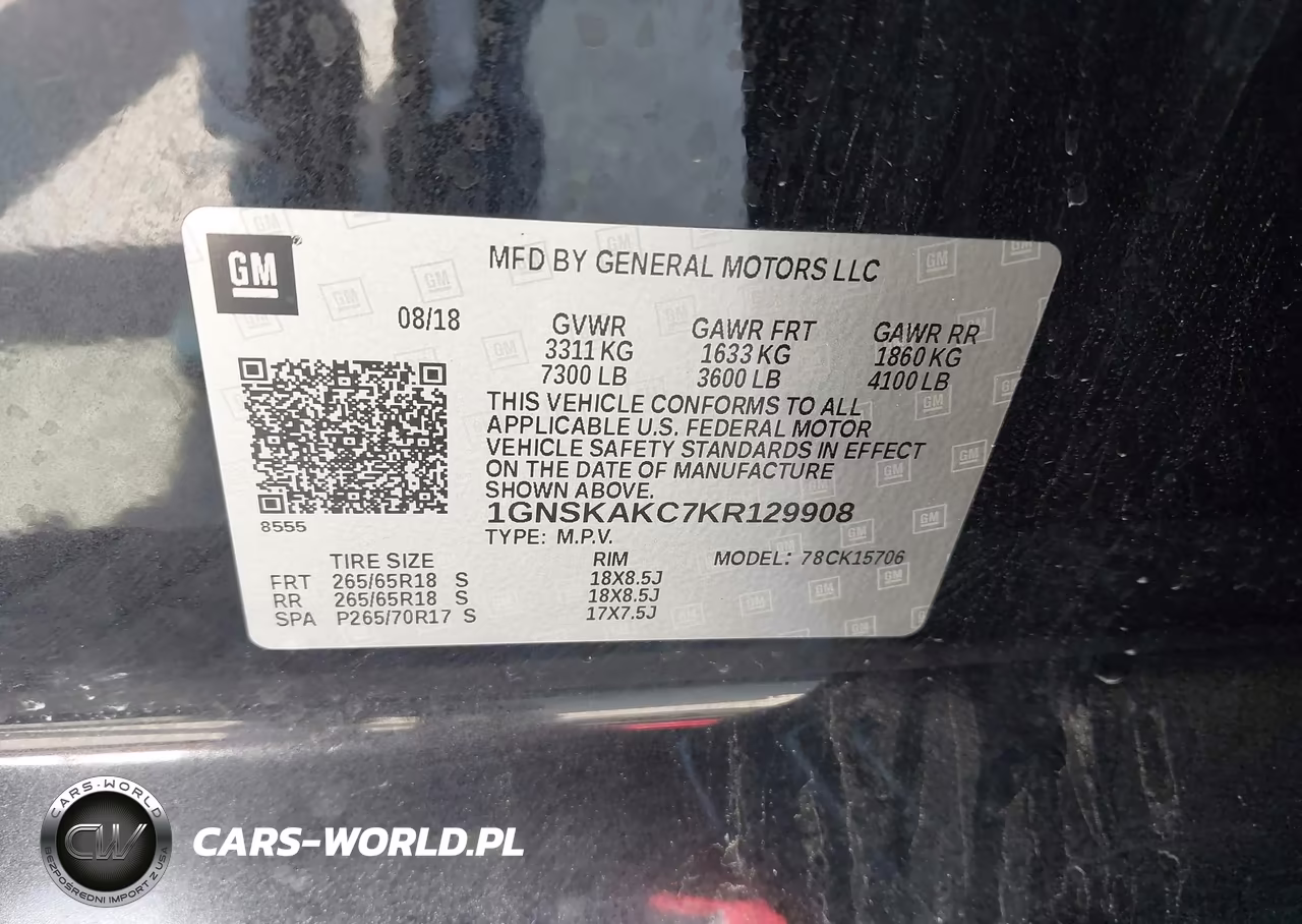 2019 Chevrolet Tahoe Ls VIN:1GNSKAKC7KR129908 - 9