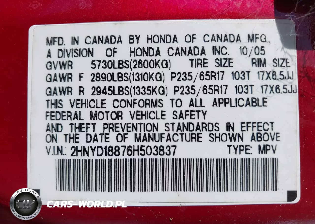 2006 Acura Mdx VIN:2HNYD18876H503837 - 9