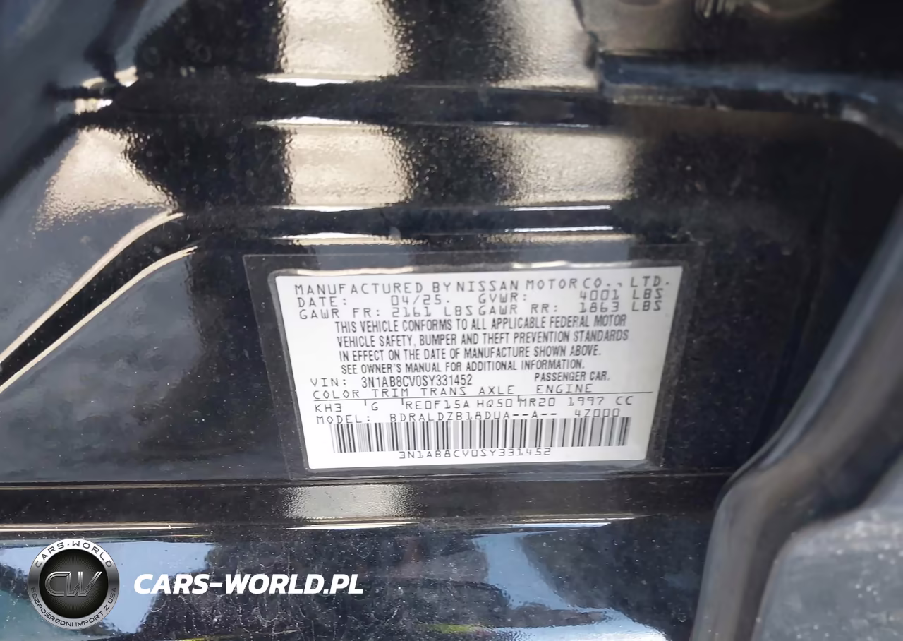 2025 Nissan Sentra Sv VIN:3N1AB8CV0SY331452 - 9