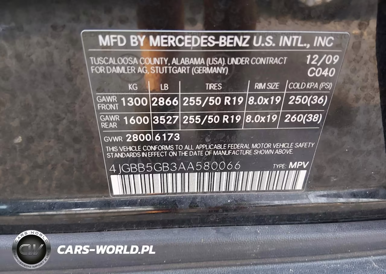2010 Mercedes-Benz Ml 350 VIN:4JGBB5GB3AA580066 - 9
