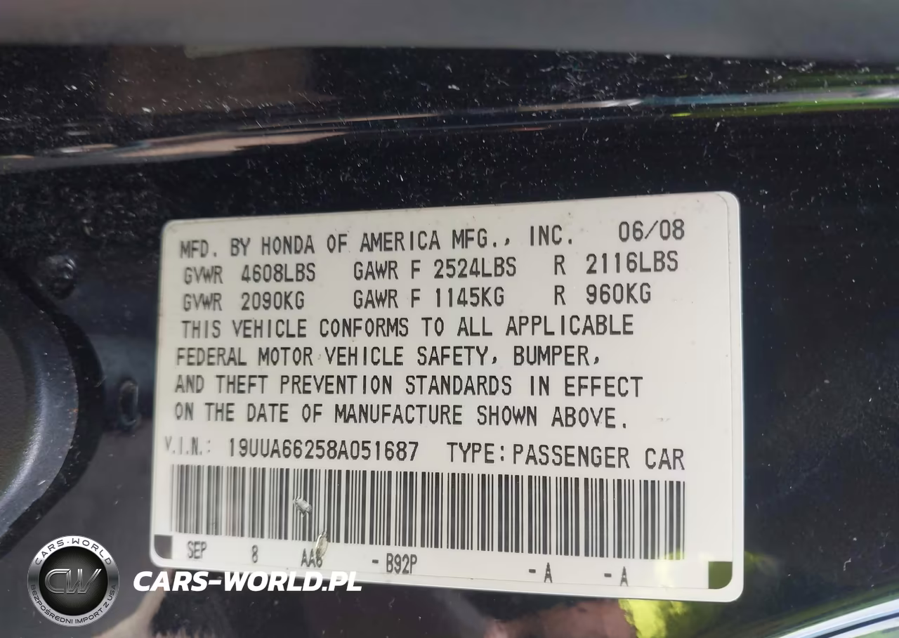 2008 Acura Tl 3.2 VIN:19UUA66258A051687 - 9
