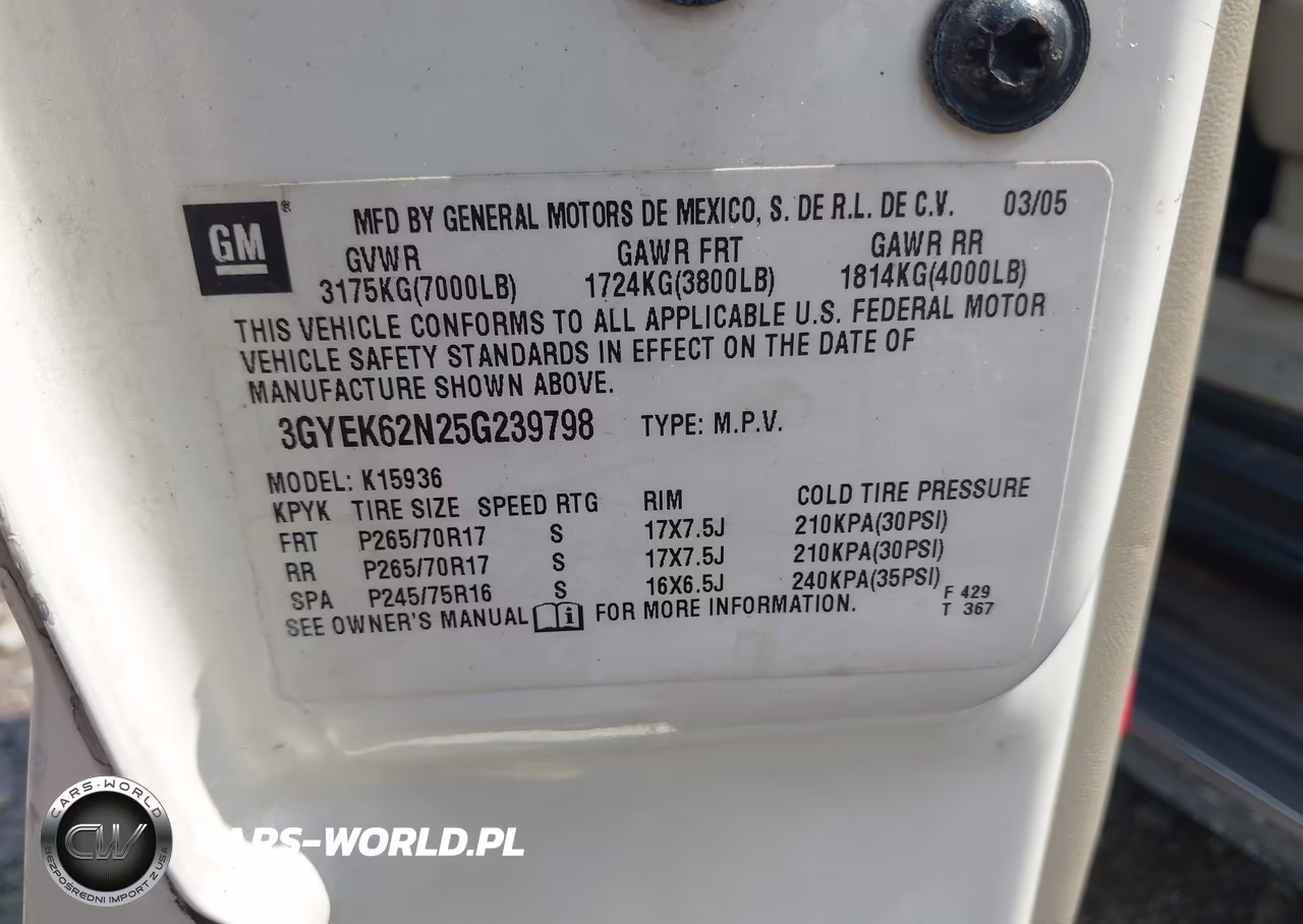2005 Cadillac Escalade Ext Standard VIN:3GYEK62N25G239798 - 9