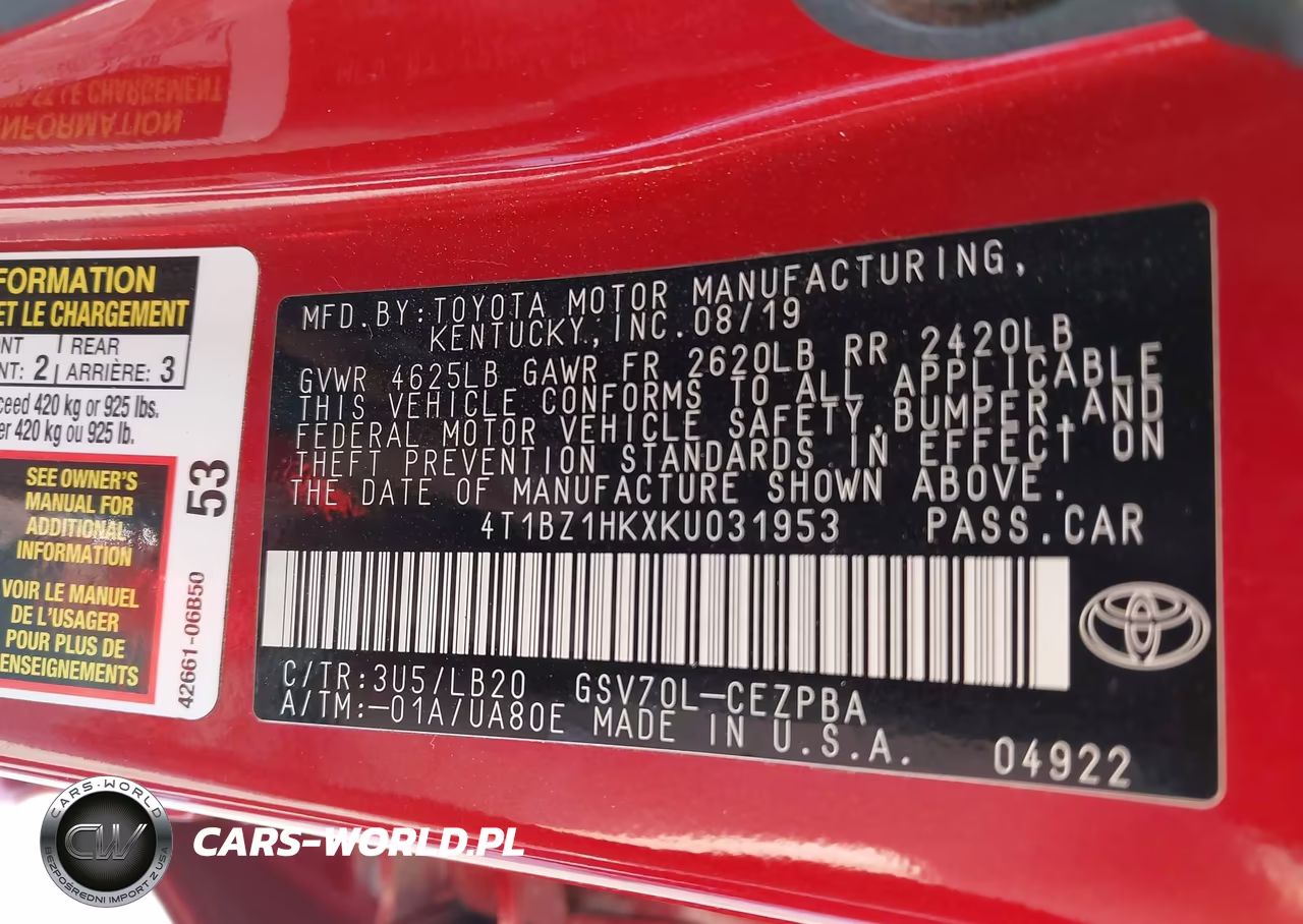2019 Toyota Camry Xse V6 VIN:4T1BZ1HKXKU031953 - 9