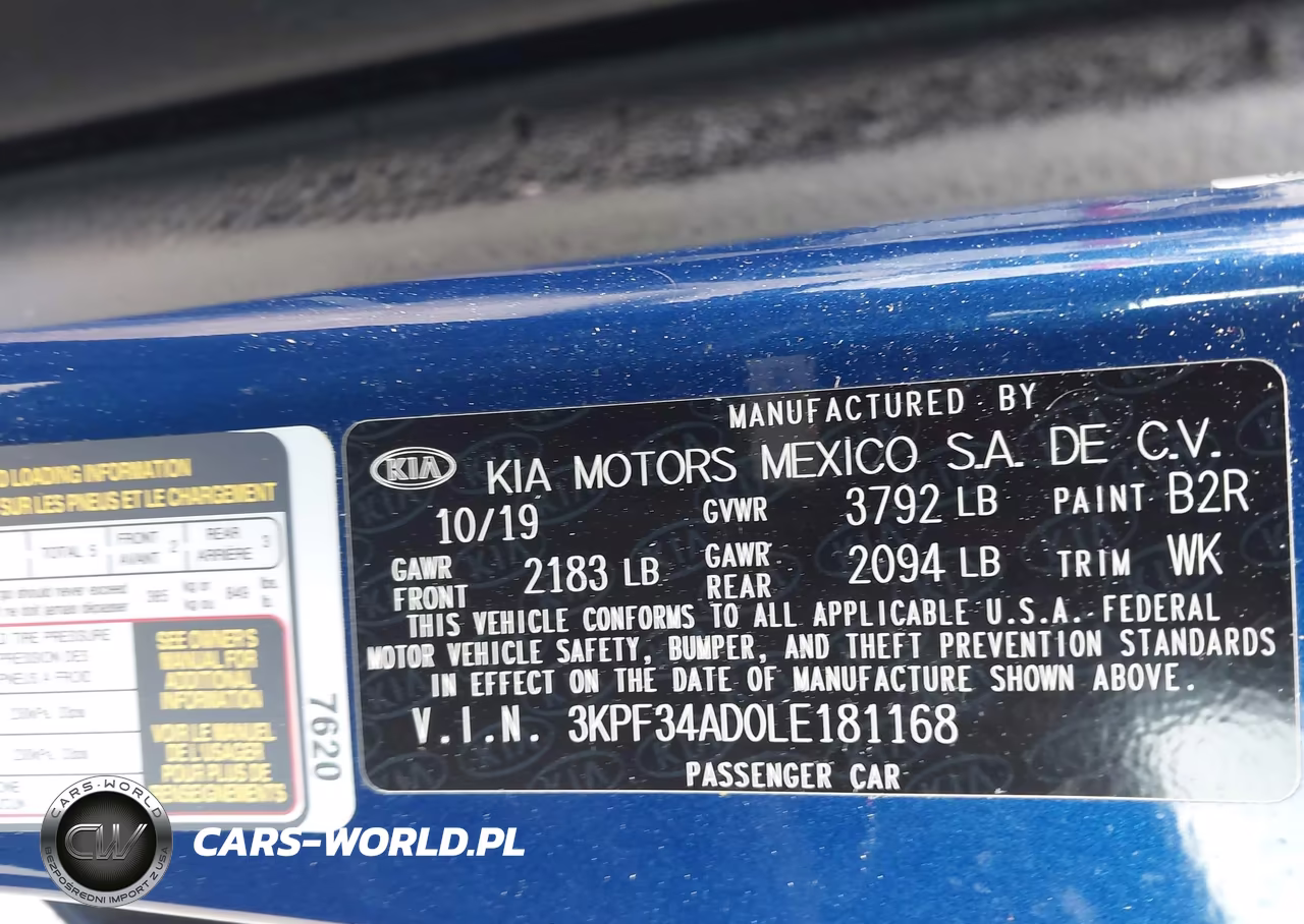 2020 Kia Forte Gt-Line VIN:3KPF34AD0LE181168 - 9