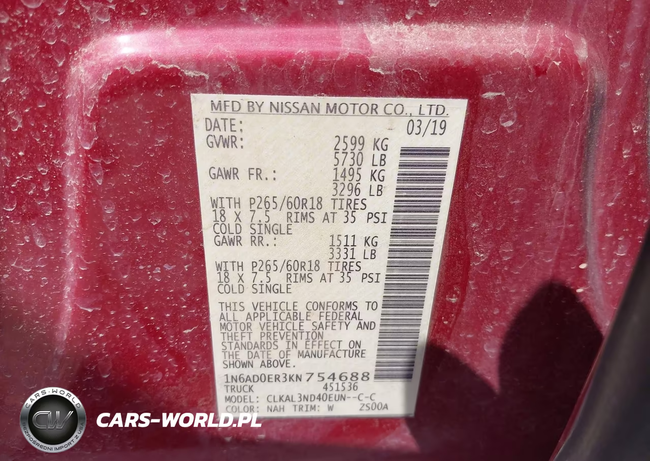 2019 Nissan Frontier Sl VIN:1N6AD0ER3KN754688 - 9
