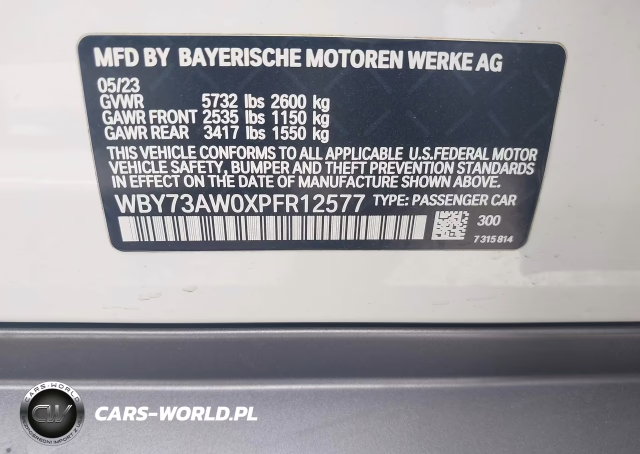 2023 BMW I4 Edrive40 VIN:WBY73AW0XPFR12577 - 9