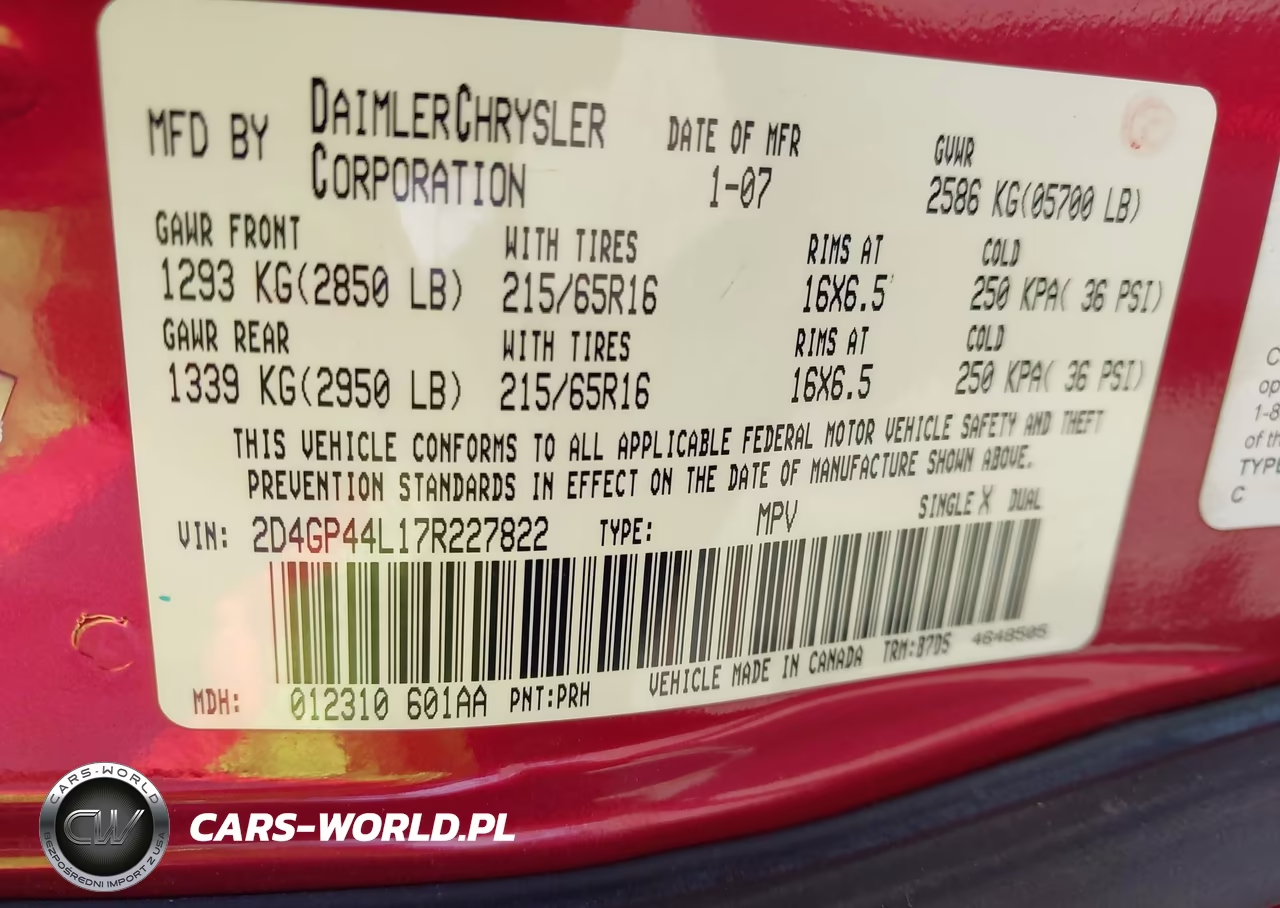 2007 Dodge Grand Caravan Sxt VIN:2D4GP44L17R227822 - 9