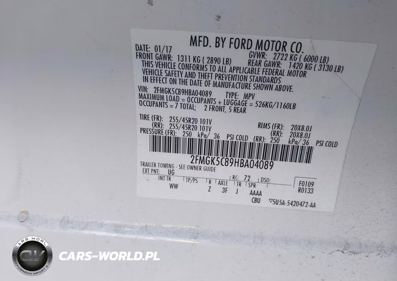 2017 Ford Flex Sel VIN:2FMGK5C89HBA04089 - 9