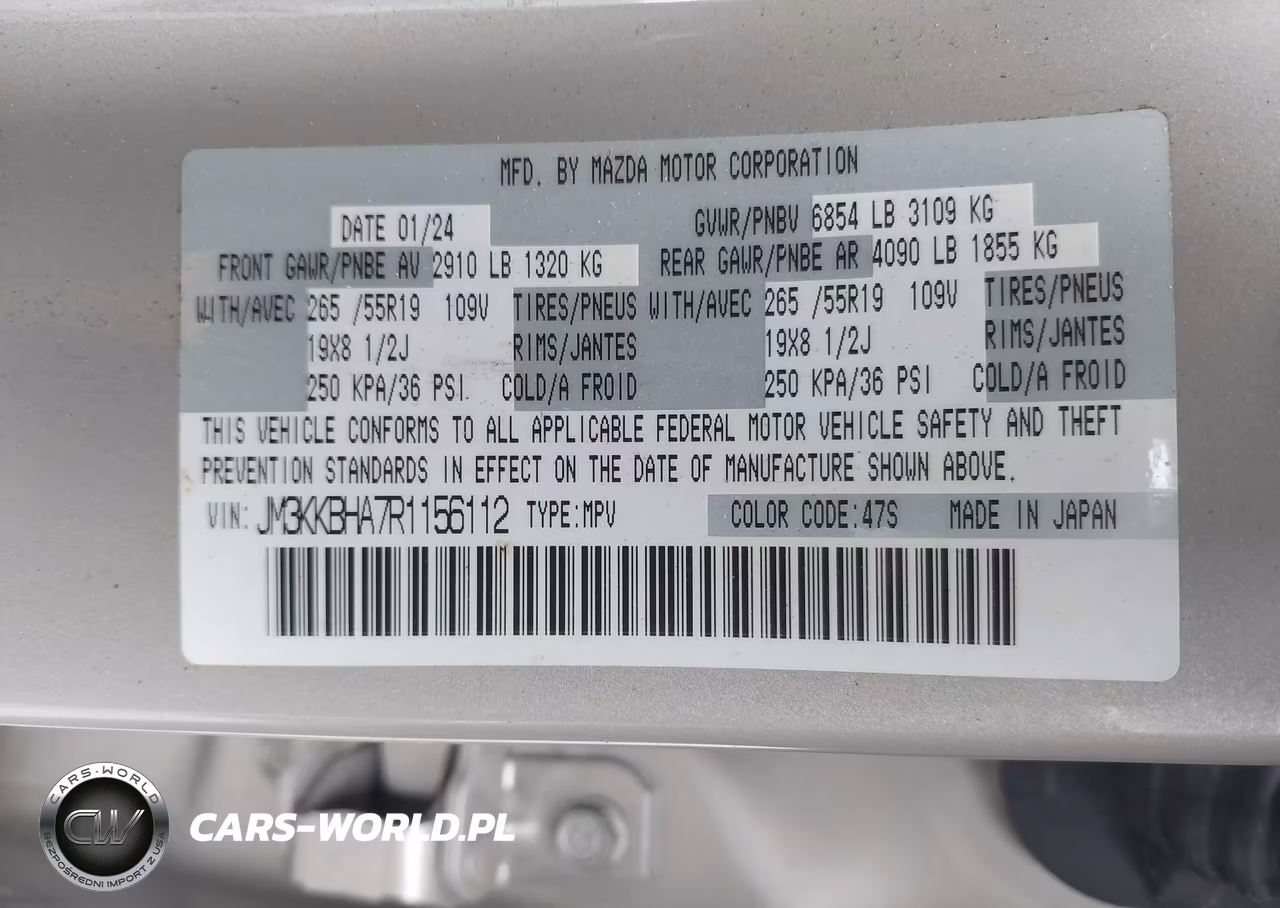 2024 Mazda Cx-90 Phev Preferred VIN:JM3KKBHA7R1156112 - 9