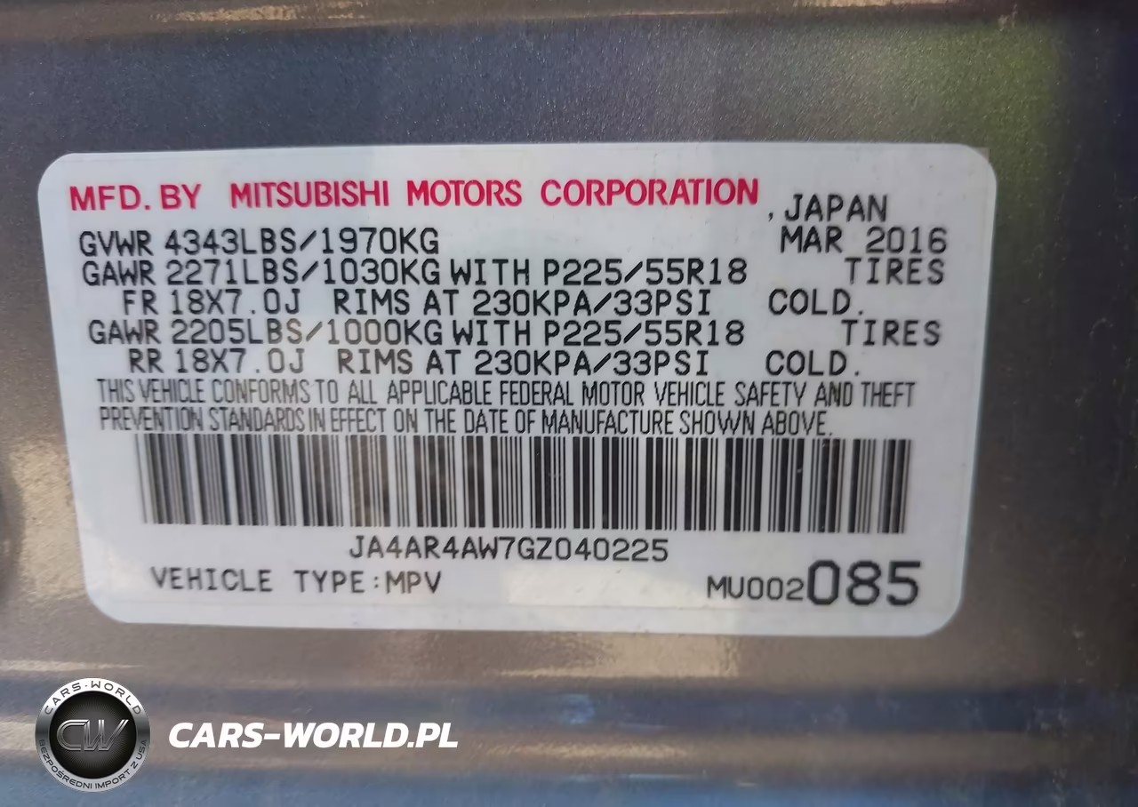 2016 Mitsubishi Outlander Sport Sel VIN:JA4AR4AW7GZ040225 - 9