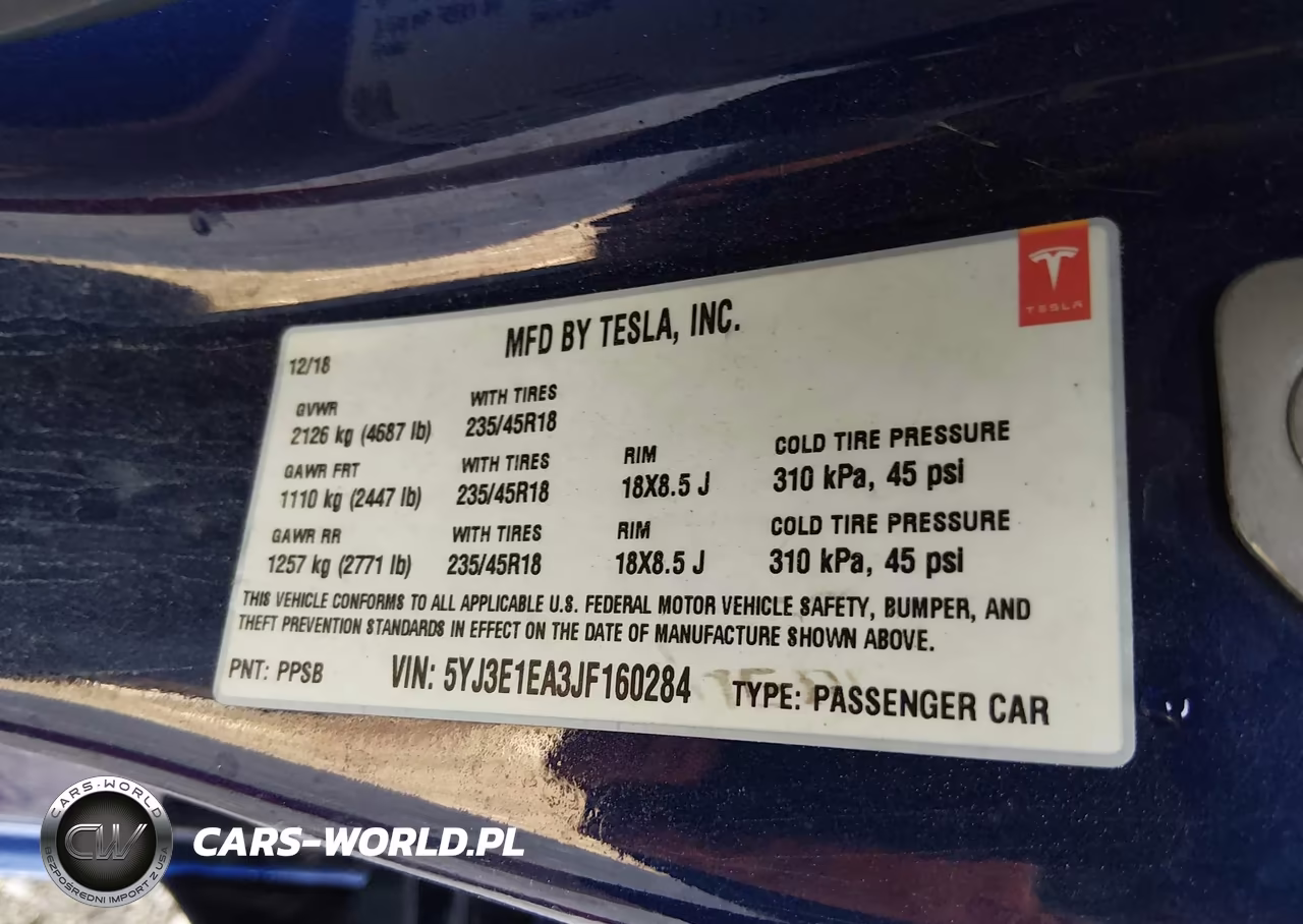 2018 Tesla Model 3 Long Range-Mid Range VIN:5YJ3E1EA3JF160284 - 9