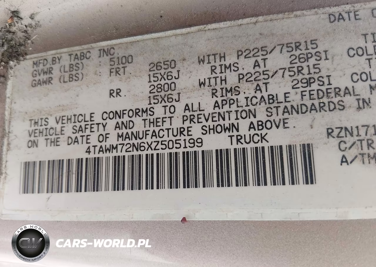 1999 Toyota Tacoma VIN:4TAWM72N6XZ505199 - 9
