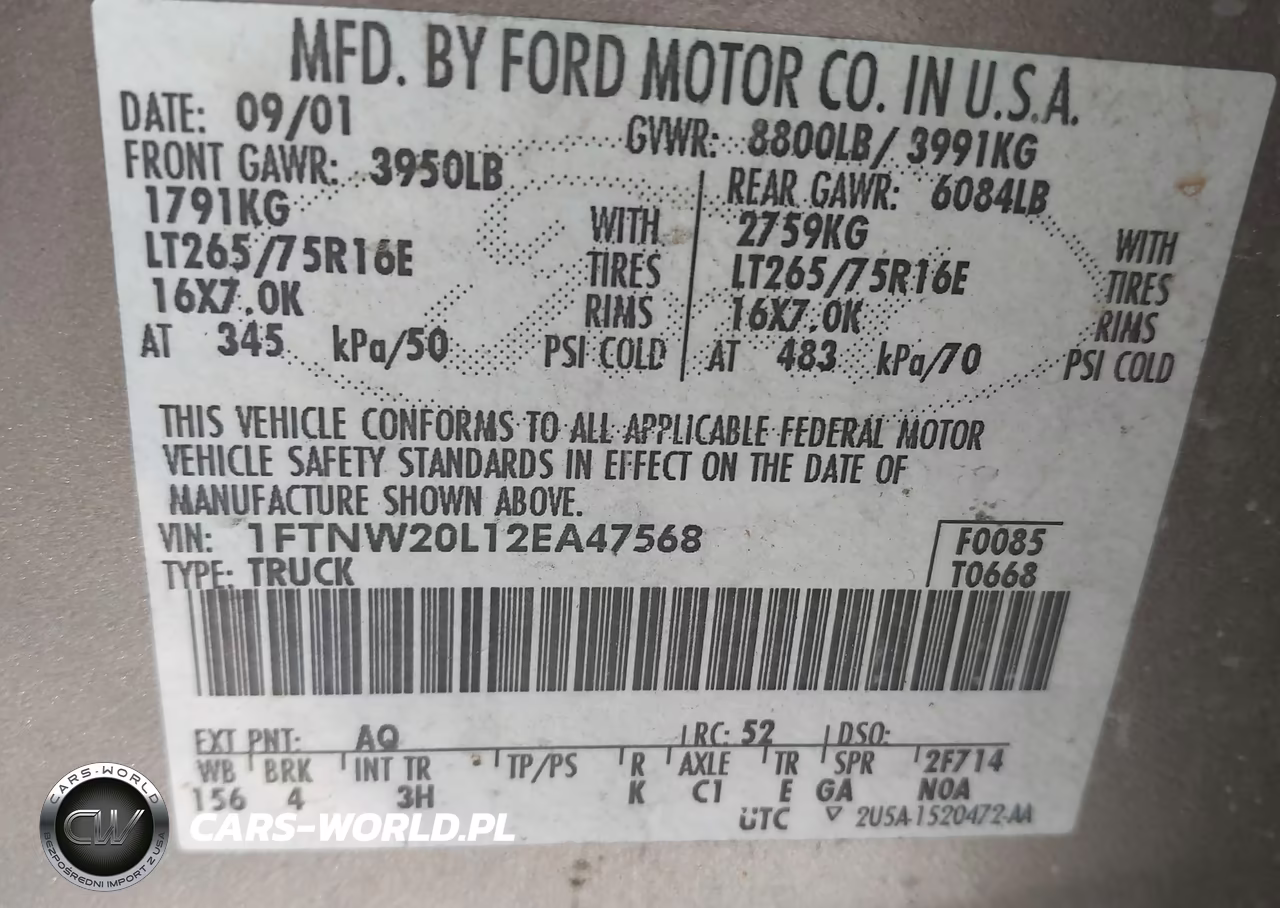2002 Ford F-250 Lariat-Xl-Xlt VIN:1FTNW20L12EA47568 - 9