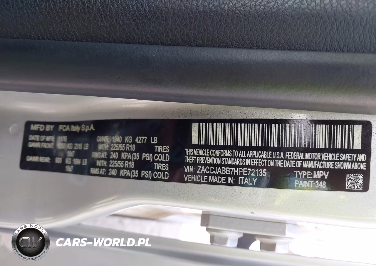 2017 Jeep Renegade Latitude VIN:ZACCJABB7HPE72135 - 9