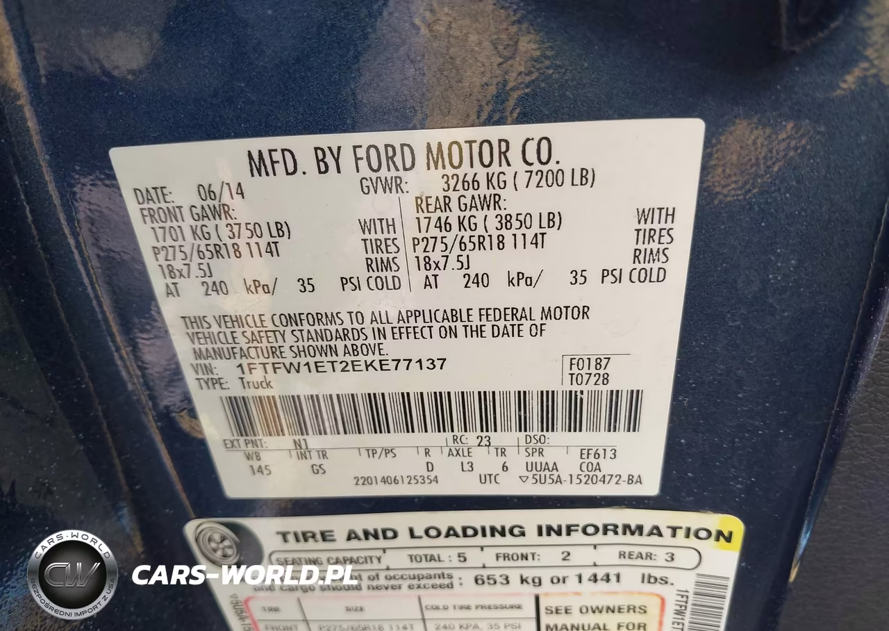 2014 Ford F-150 Xlt VIN:1FTFW1ET2EKE77137 - 9