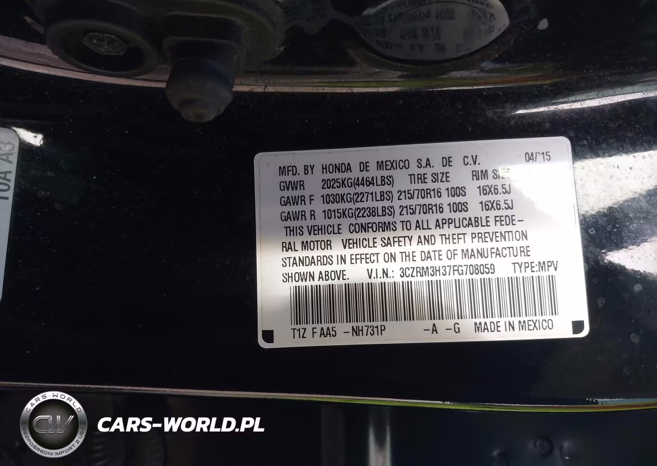 2015 Honda Cr-V Lx VIN:3CZRM3H37FG708059 - 9