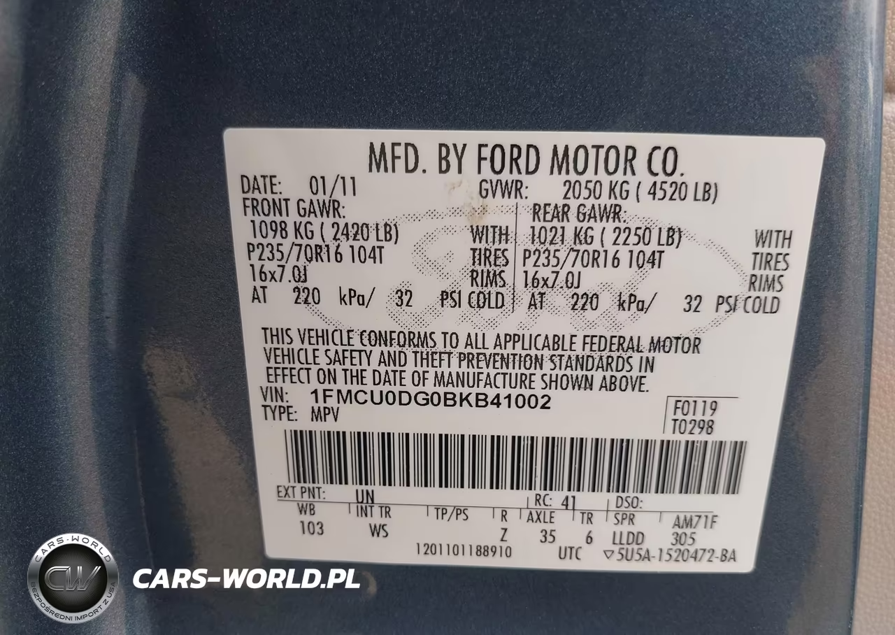 2011 Ford Escape Xlt VIN:1FMCU0DG0BKB41002 - 9
