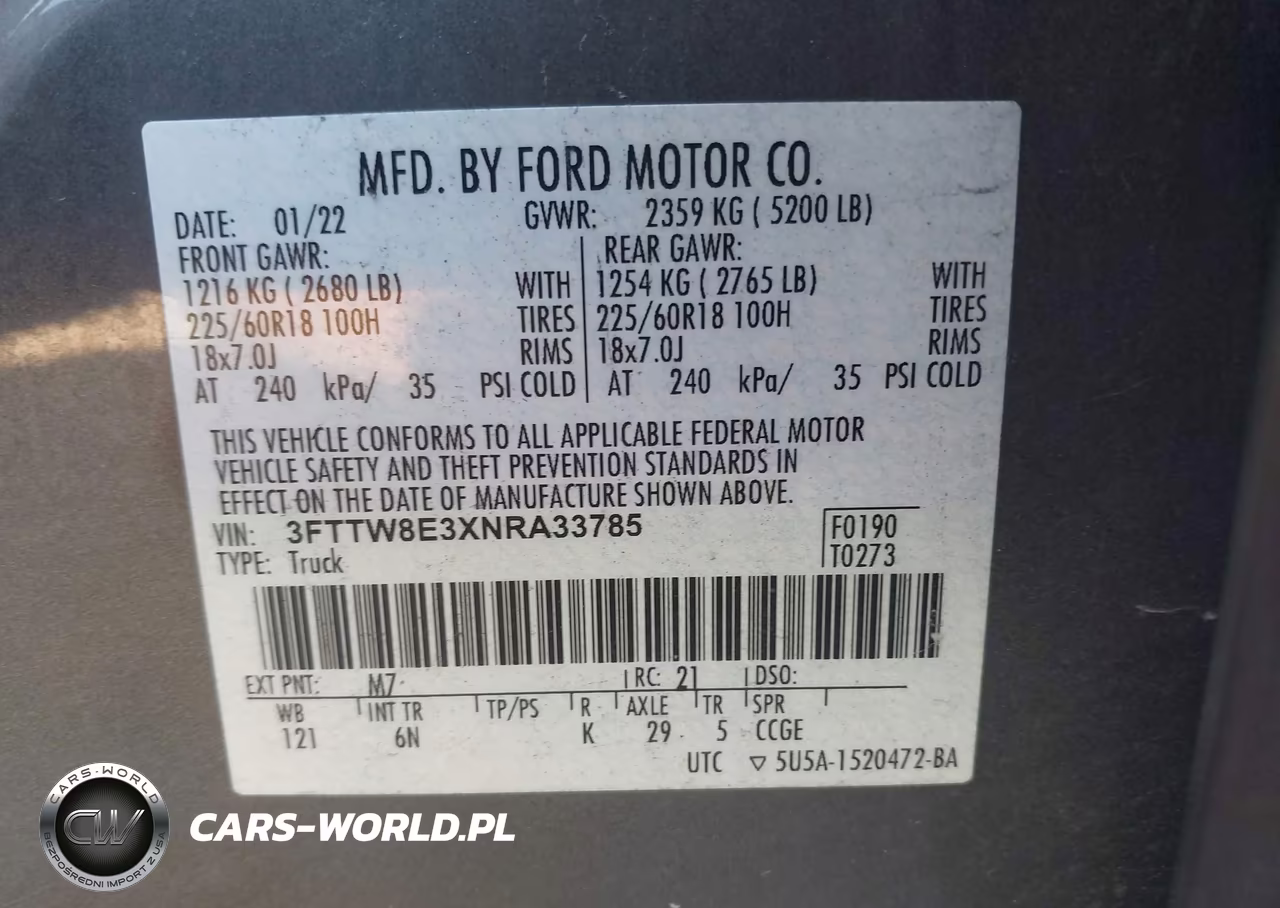 2022 Ford Maverick Lariat VIN:3FTTW8E3XNRA33785 - 9