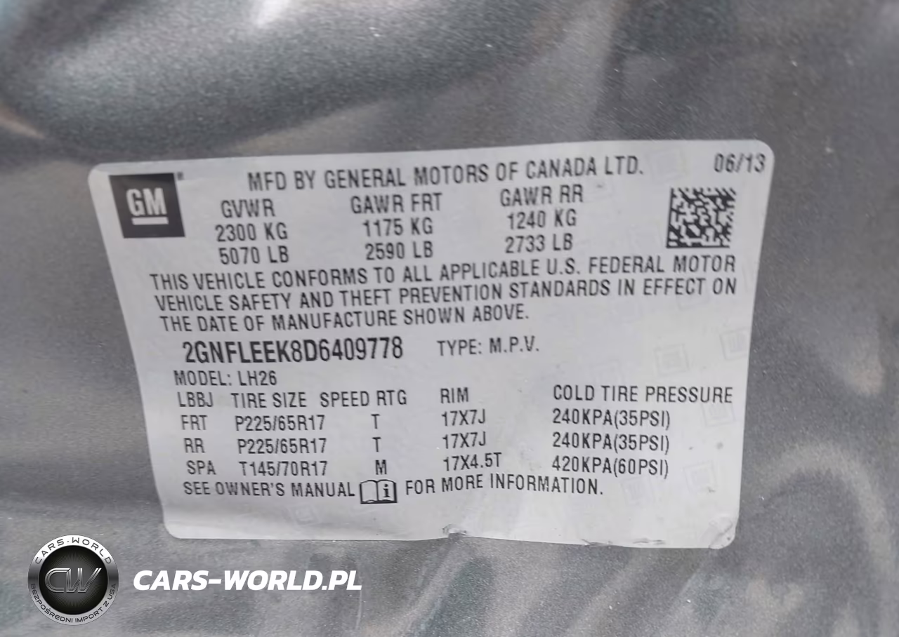 2013 Chevrolet Equinox Lt VIN:2GNFLEEK8D6409778 - 9