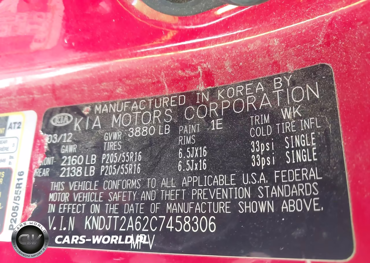 2012 Kia Soul + VIN:KNDJT2A62C7458306 - 9