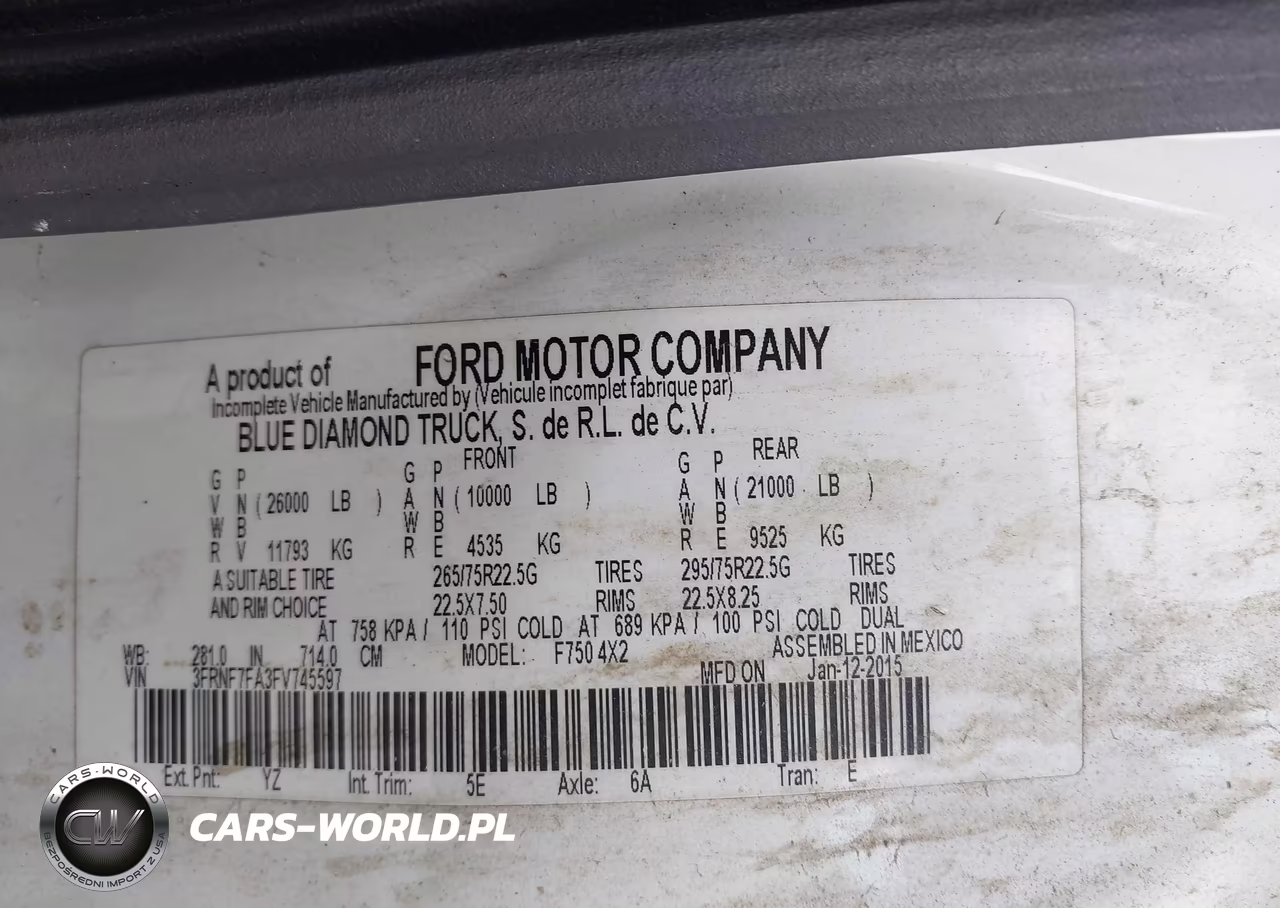 2015 Ford F-750 Xl-Xlt VIN:3FRNF7FA3FV745597 - 8