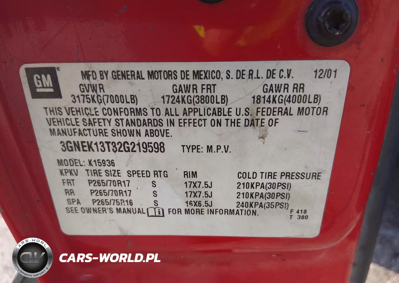 2002 Chevrolet Avalanche 1500 VIN:3GNEK13T32G219598 - 9