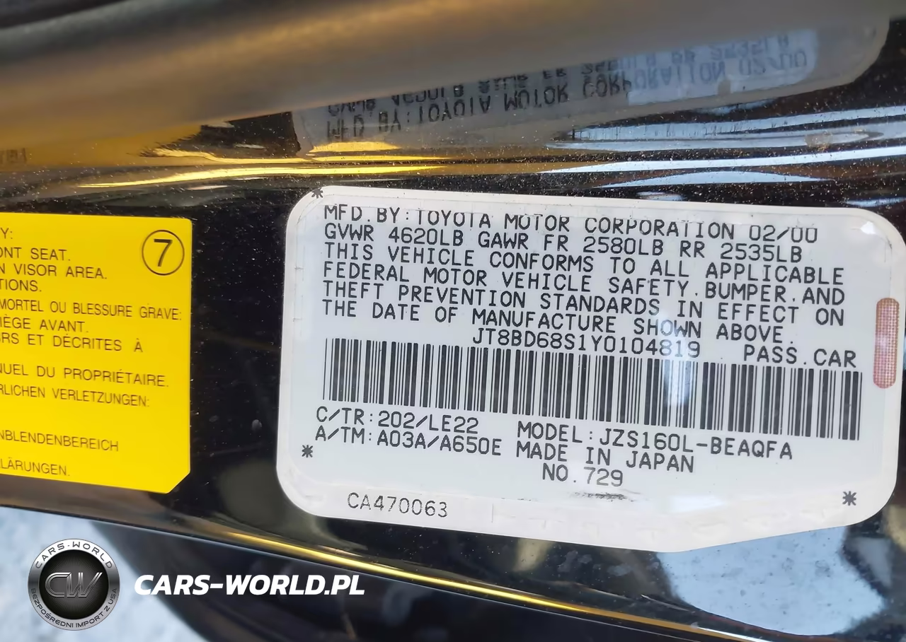 2000 Lexus Gs 300 VIN:JT8BD68S1Y0104819 - 9