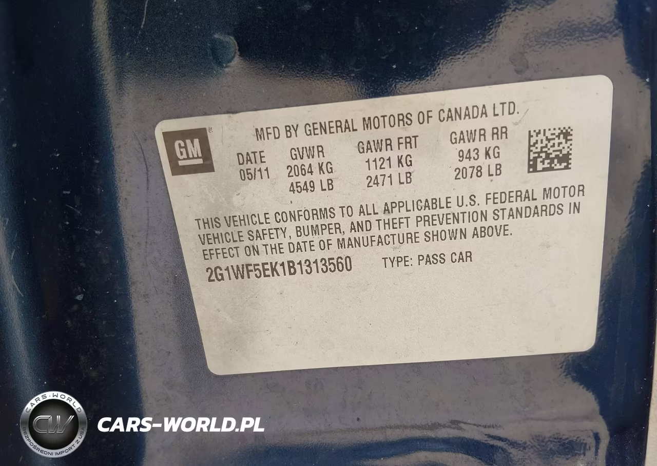 2011 Chevrolet Impala Ls VIN:2G1WF5EK1B1313560 - 9