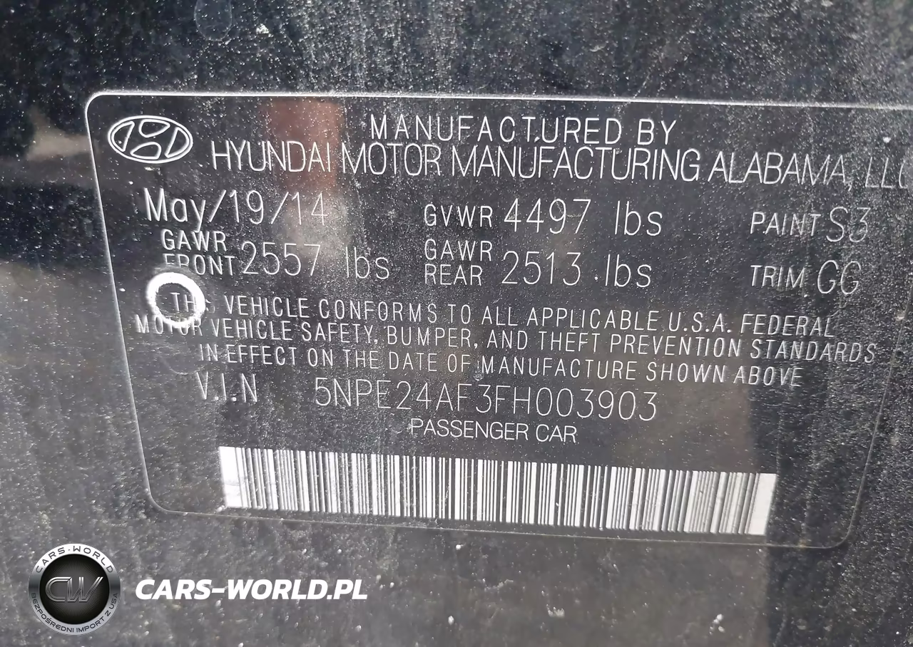 2015 Hyundai Sonata Se VIN:5NPE24AF3FH003903 - 9