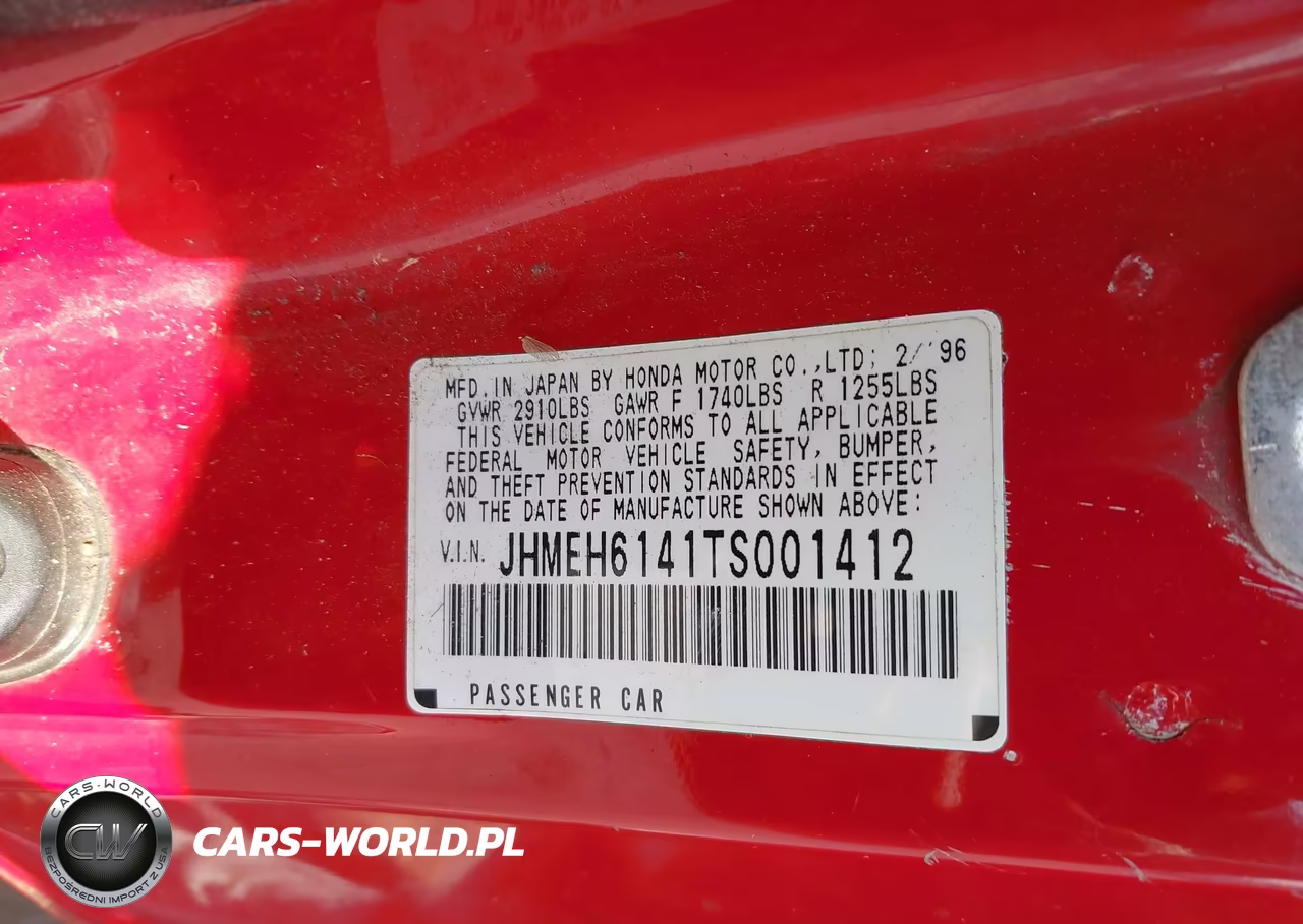 1996 Honda Civic Del Sol S VIN:JHMEH6141TS001412 - 9