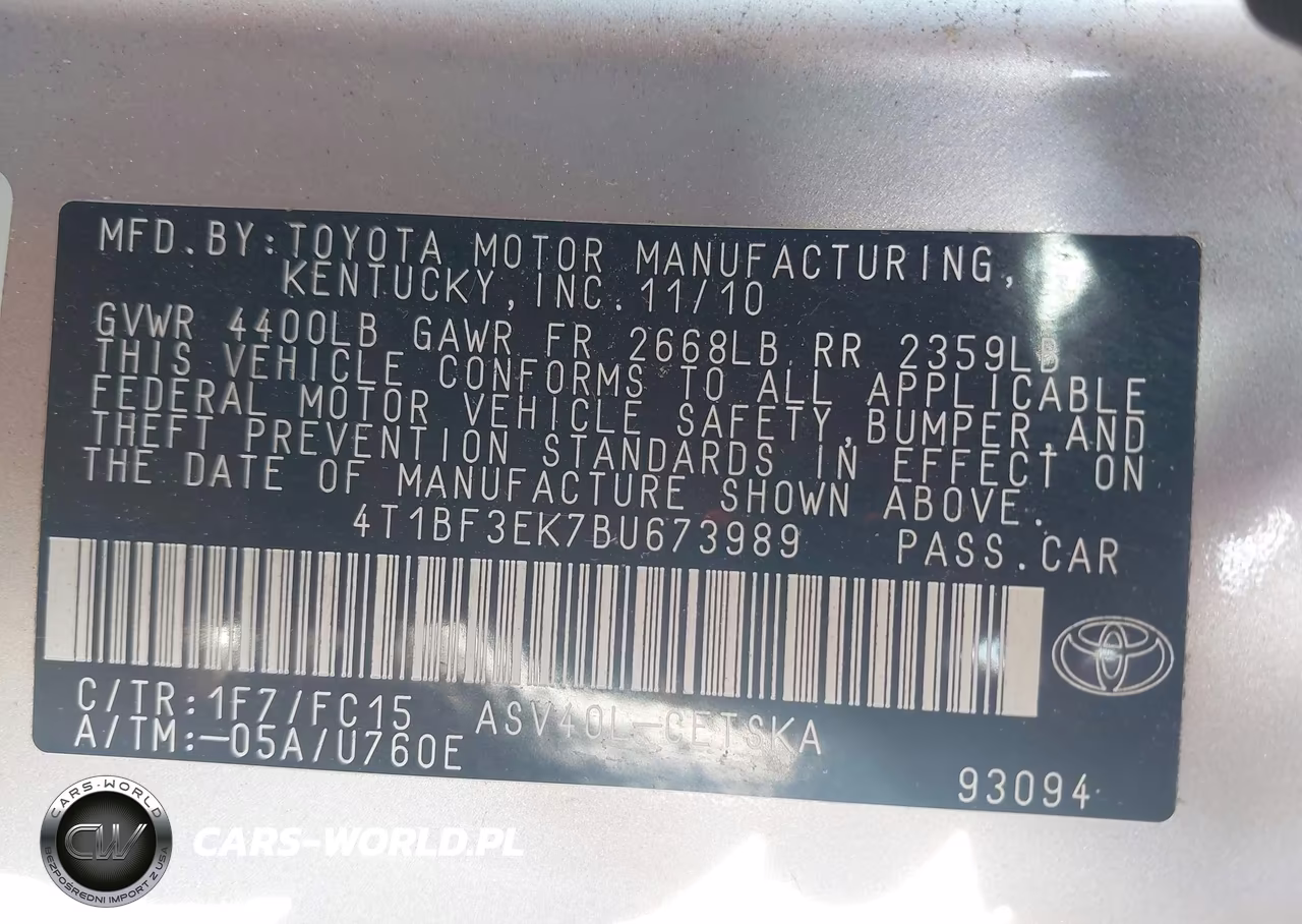 2011 Toyota Camry Se VIN:4T1BF3EK7BU673989 - 9