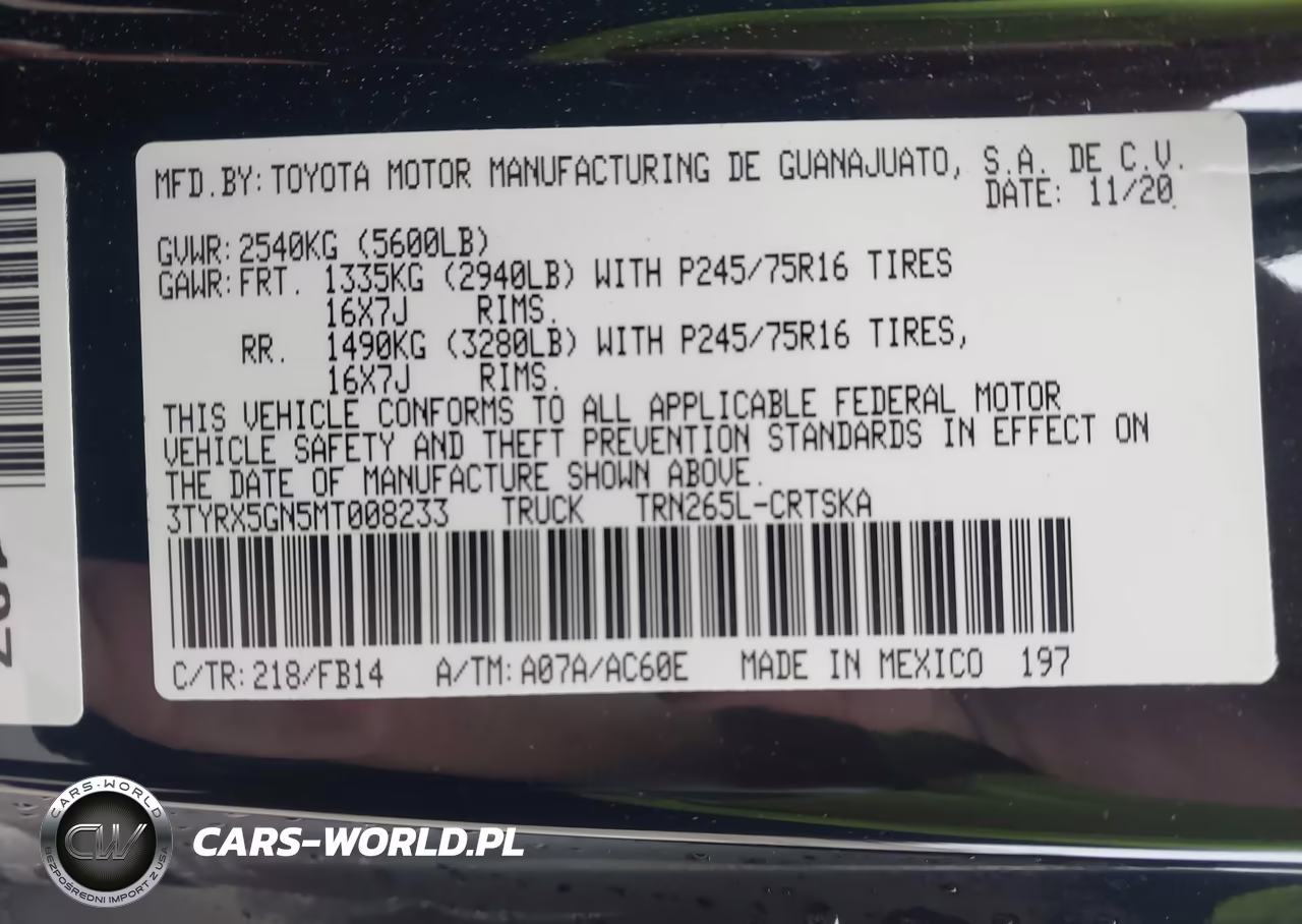 2021 Toyota Tacoma Sr VIN:3TYRX5GN5MT008233 - 9