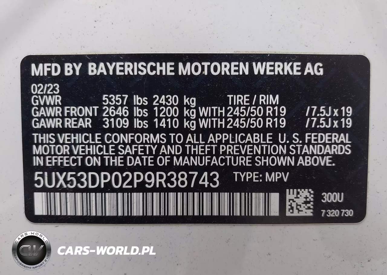 2023 BMW X3 xDrive30I VIN:5UX53DP02P9R38743 - 9