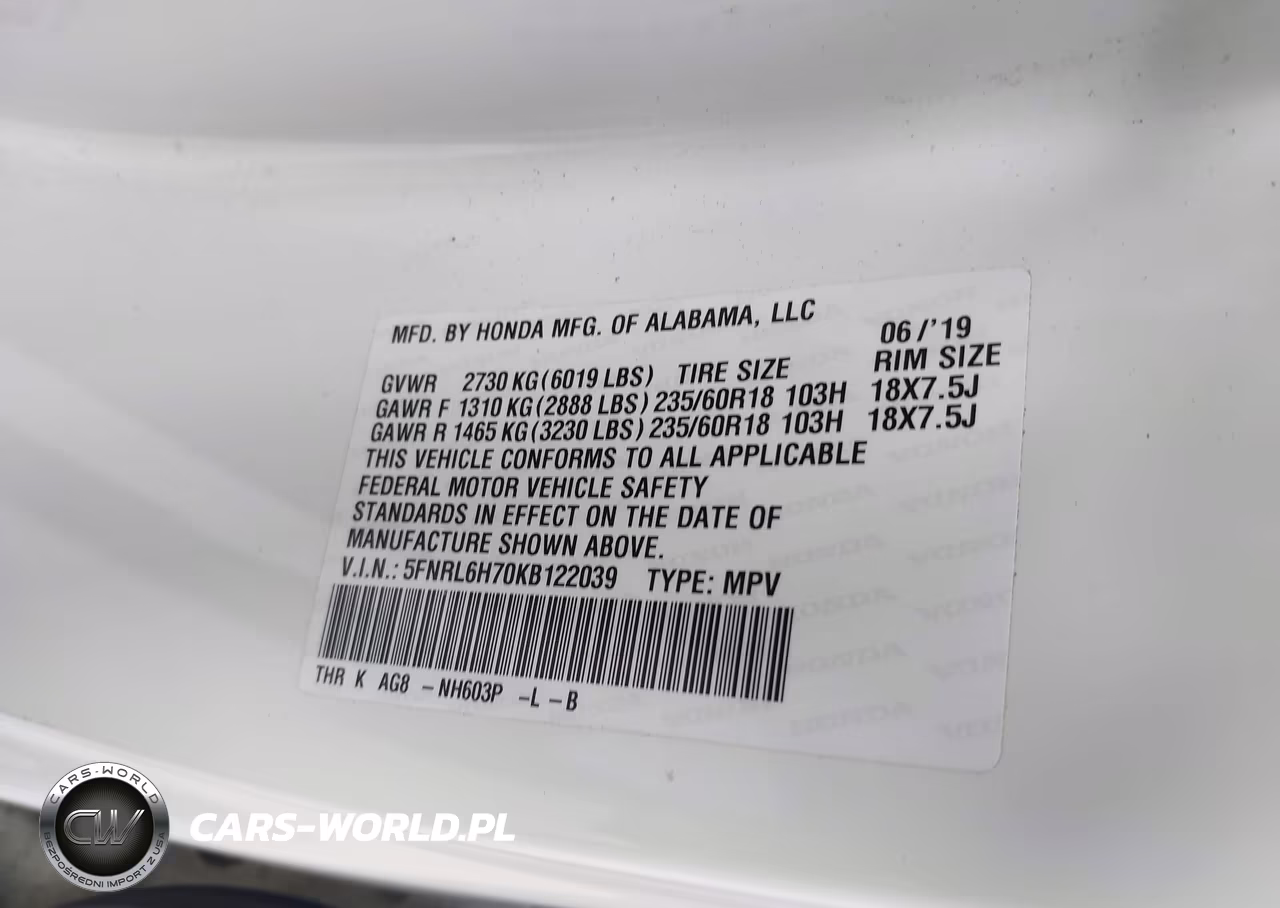2019 Honda Odyssey Ex-L VIN:5FNRL6H70KB122039 - 9