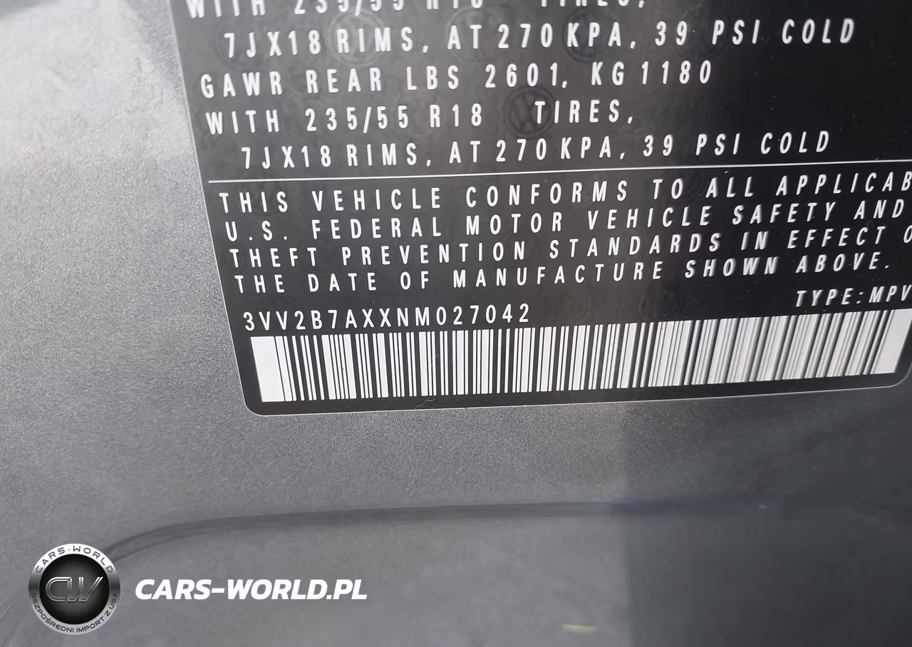 2022 Volkswagen Tiguan 2.0T Se VIN:3VV2B7AXXNM027042 - 9