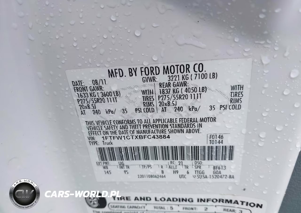 2011 Ford F-150 Platinum VIN:1FTFW1CTXBFC43884 - 9