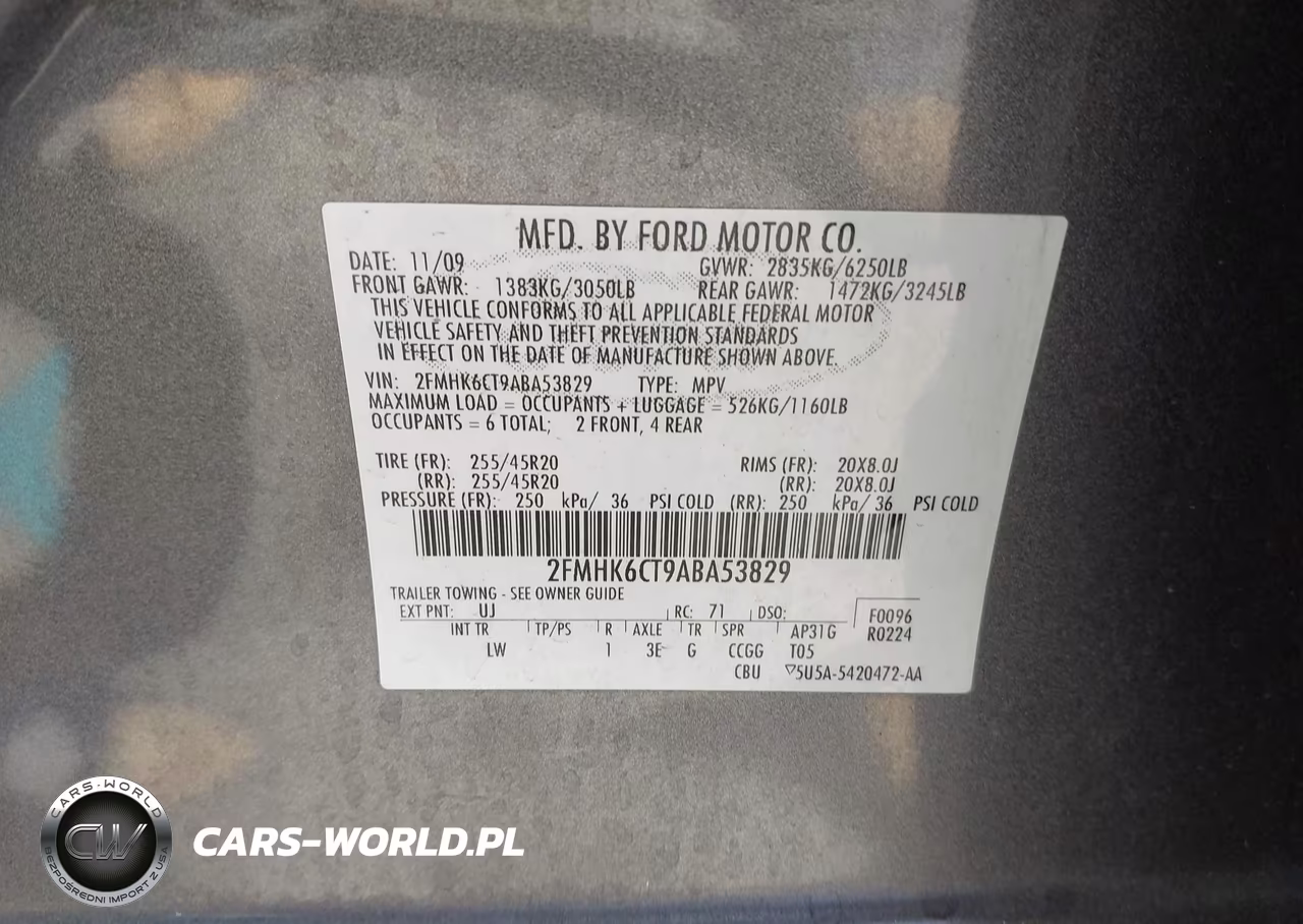 2010 Ford Flex Sel VIN:2FMHK6CT9ABA53829 - 9